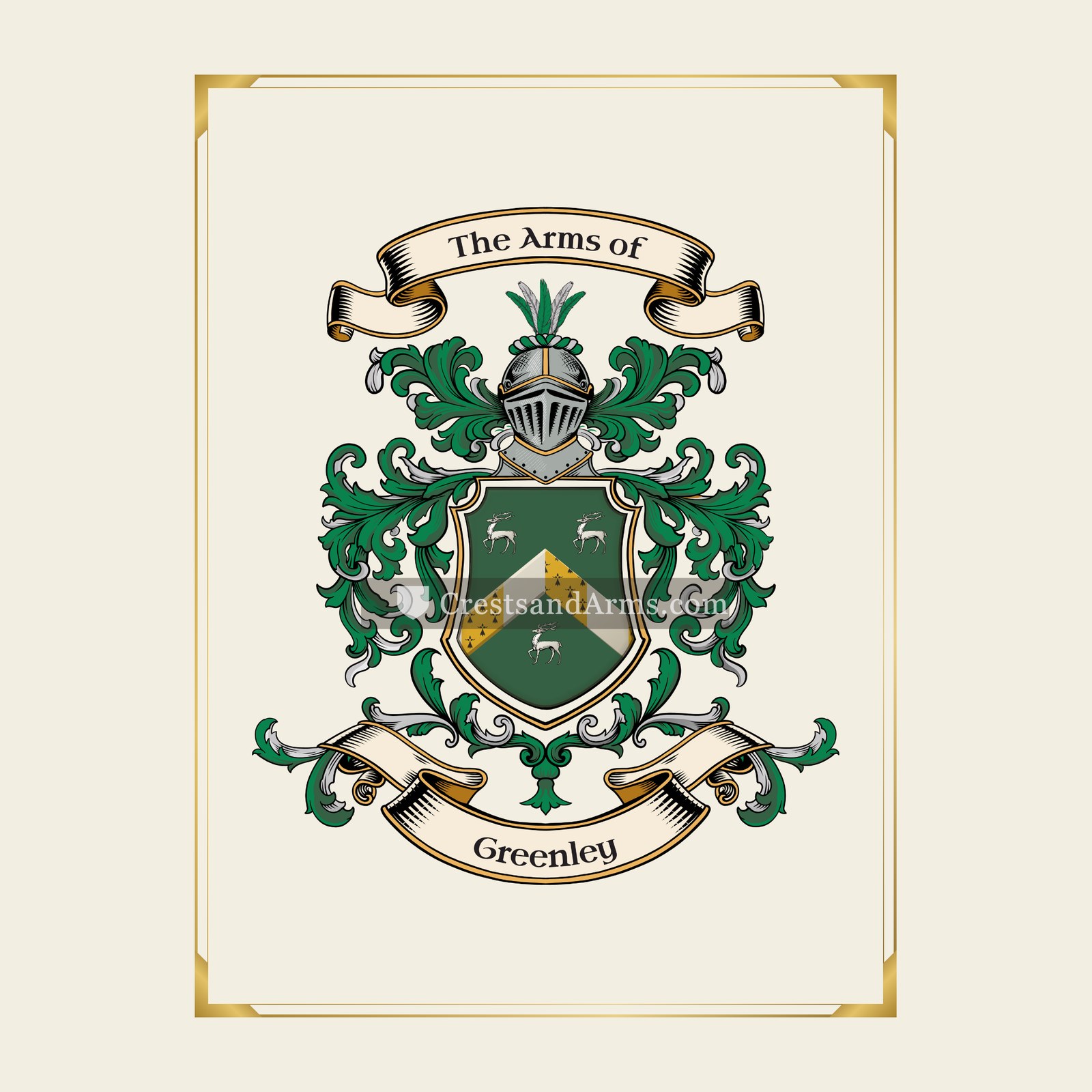 With gold border