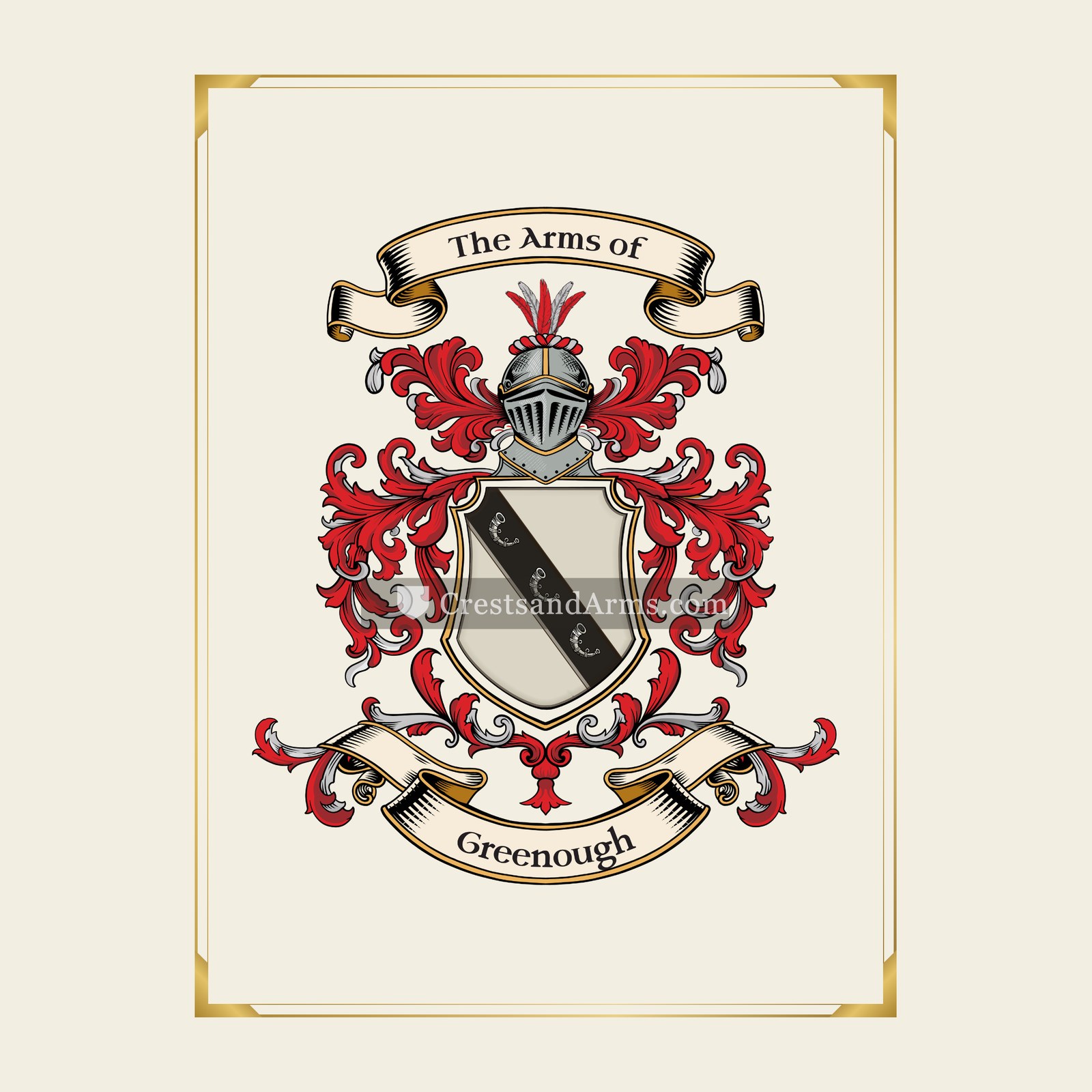 With gold border