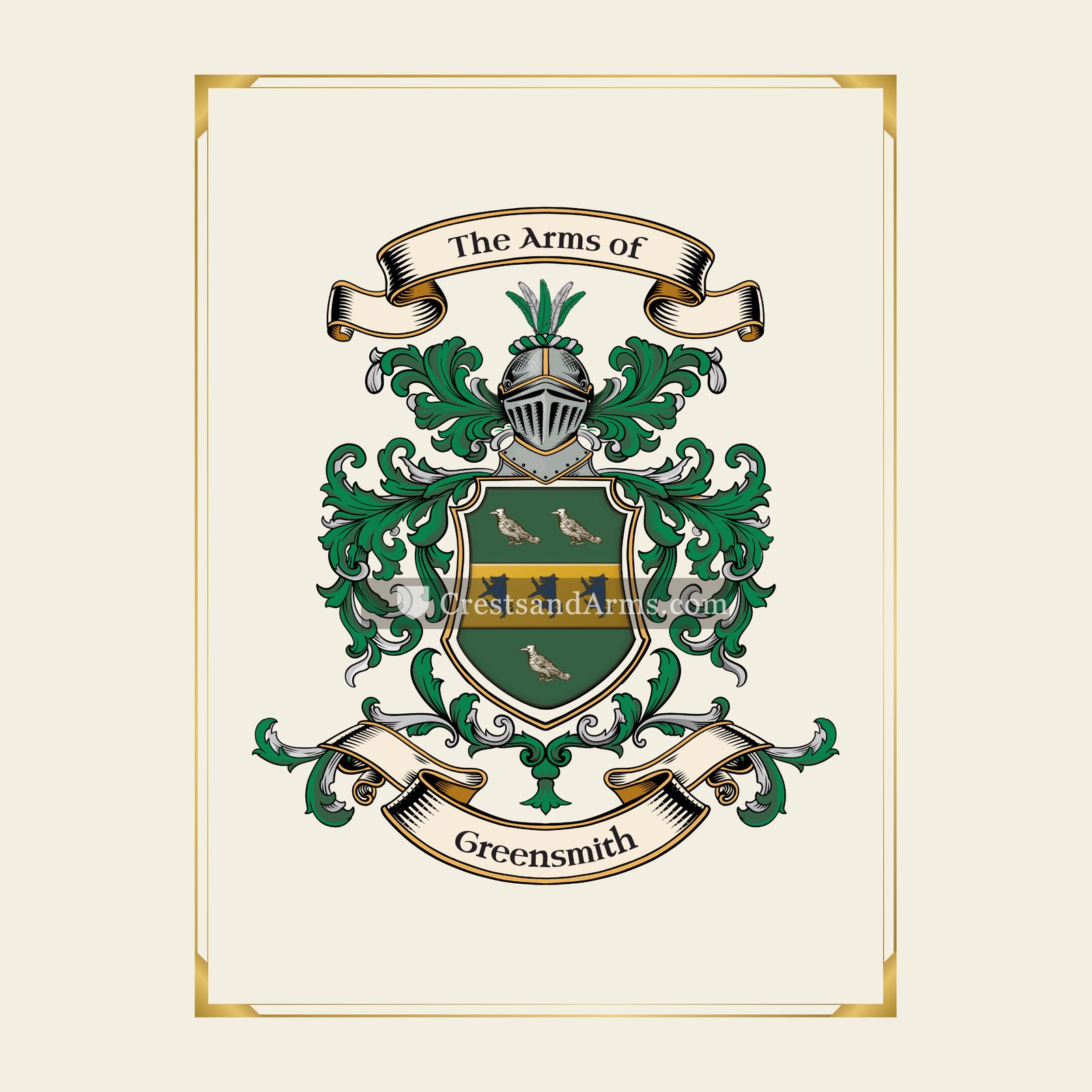 With gold border