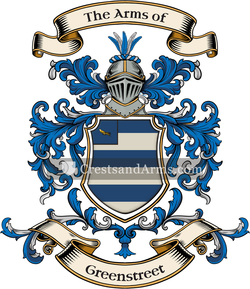 The Greenstreet coat of arms, drawn from the recorded blazon