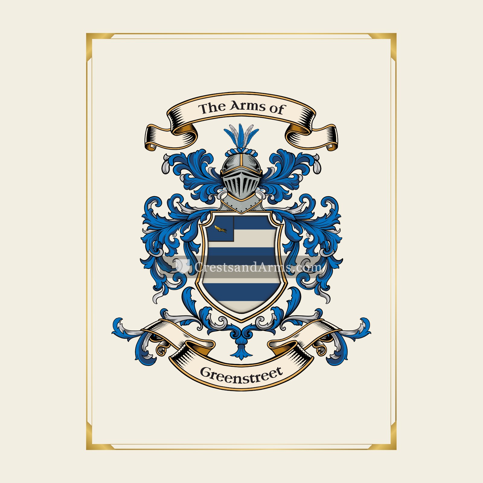 With gold border
