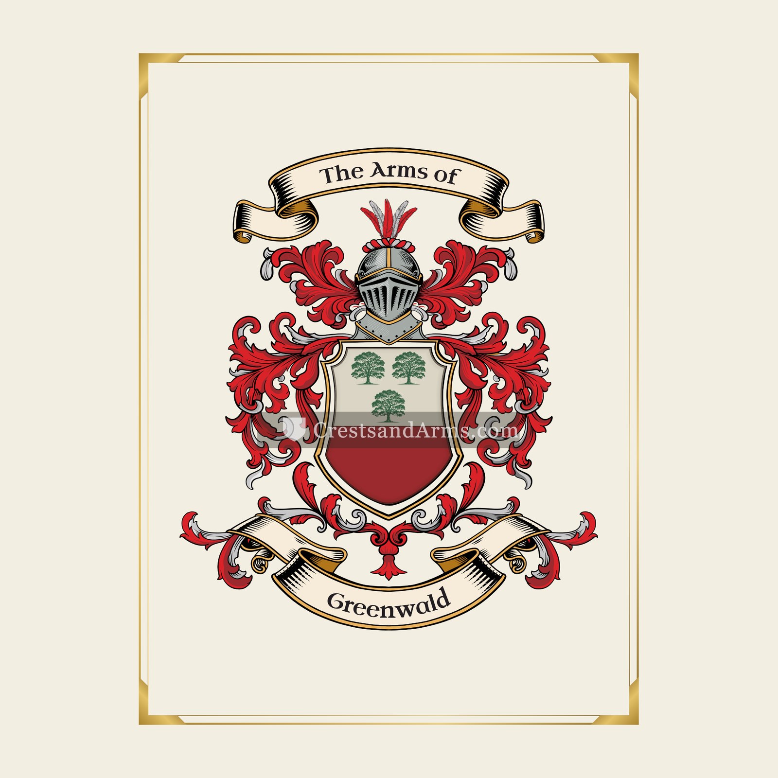 With gold border