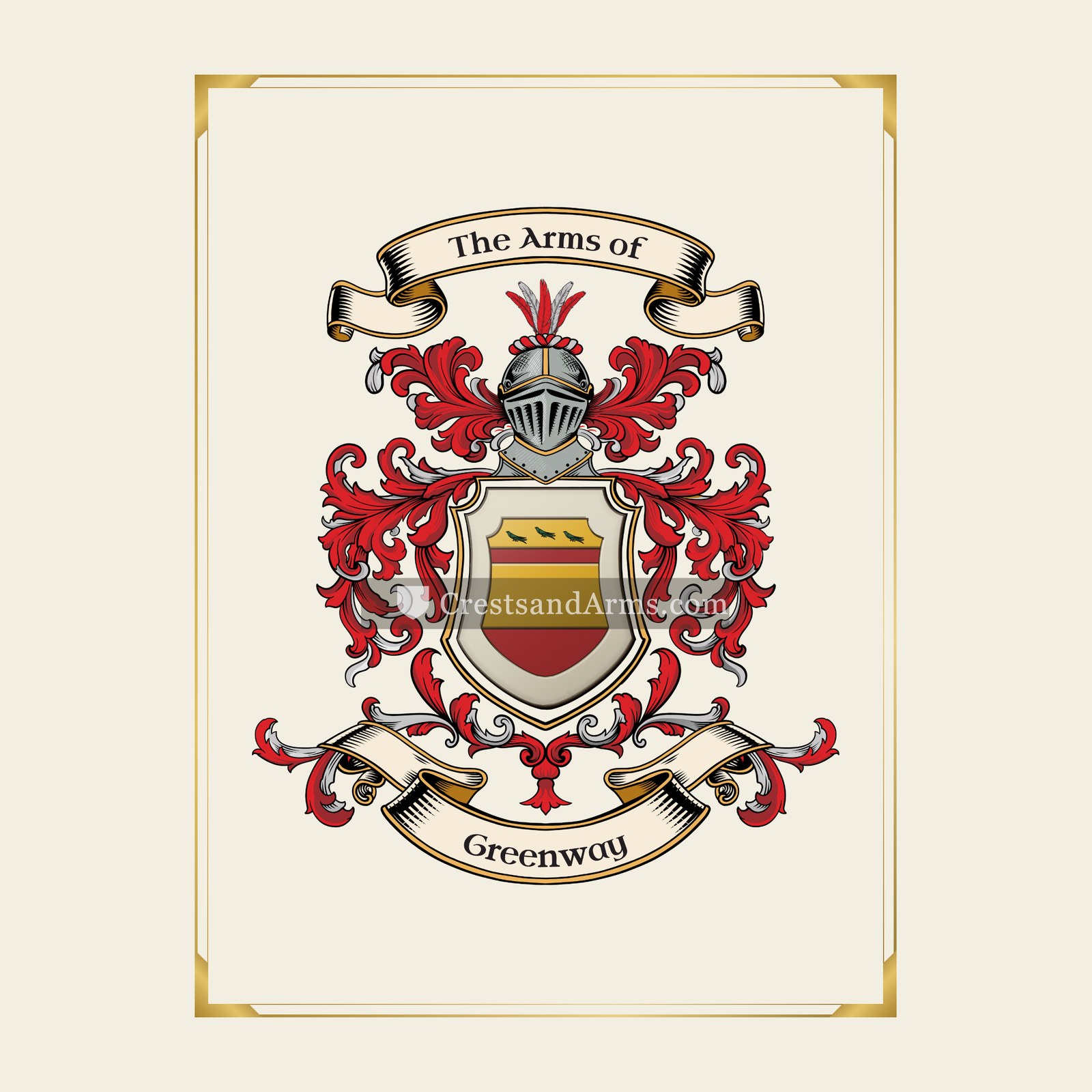With gold border