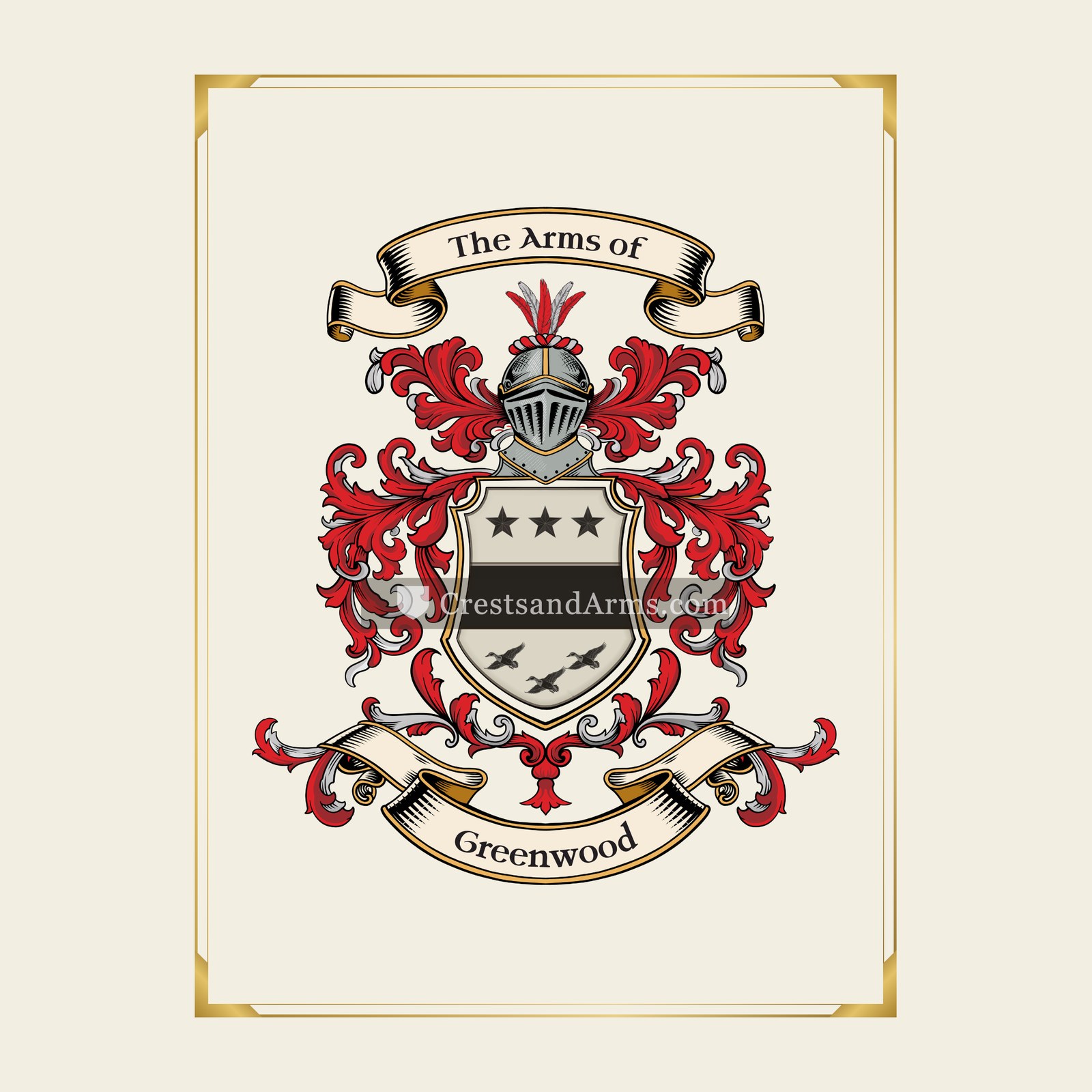 With gold border