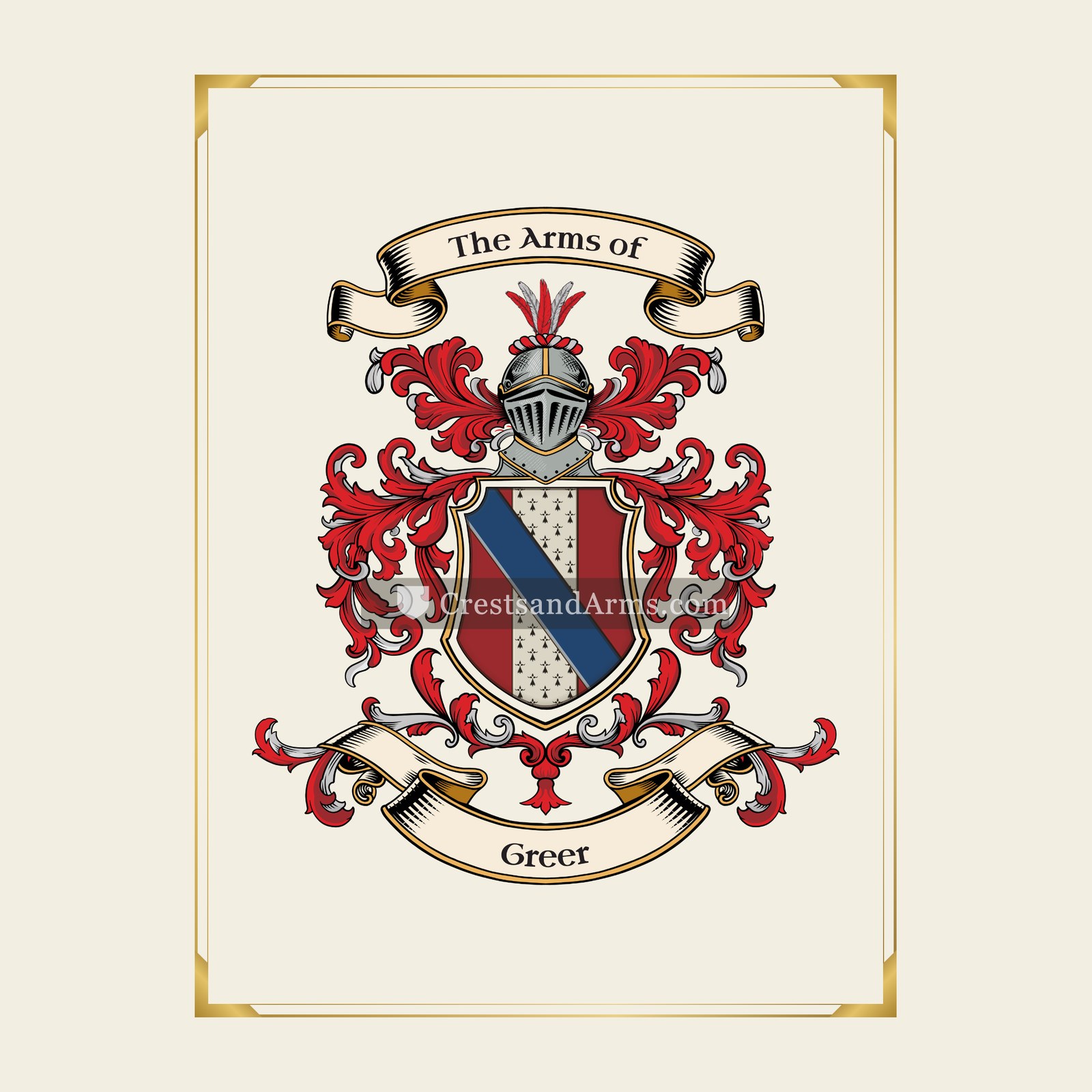 With gold border