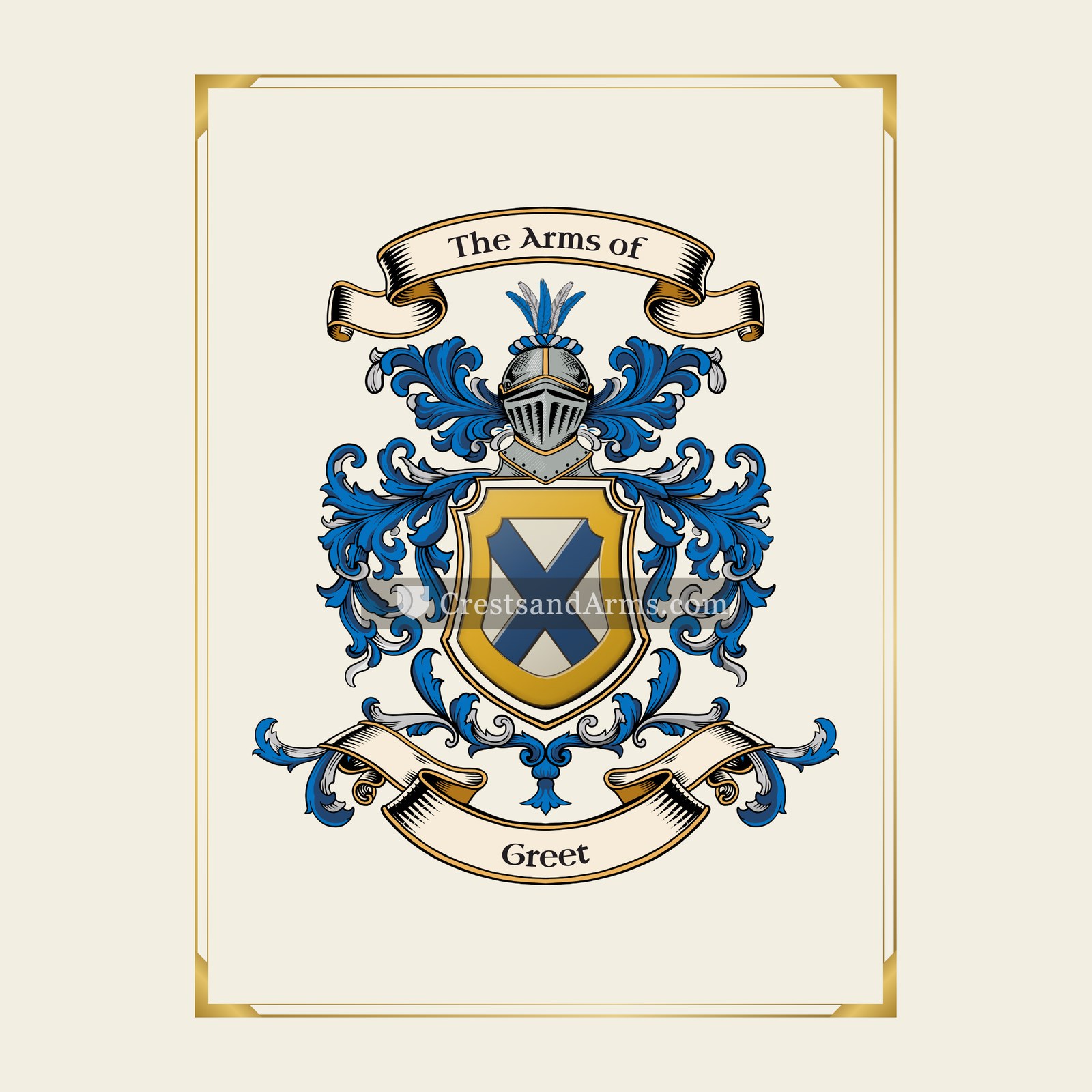 With gold border