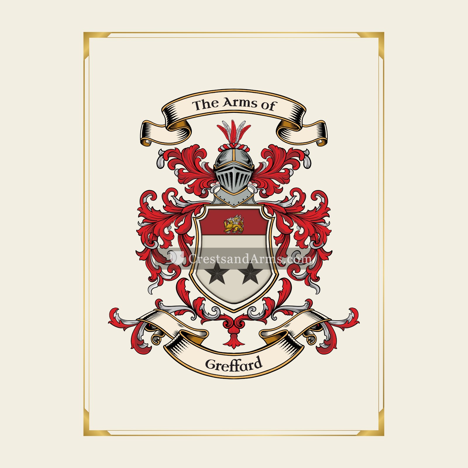With gold border