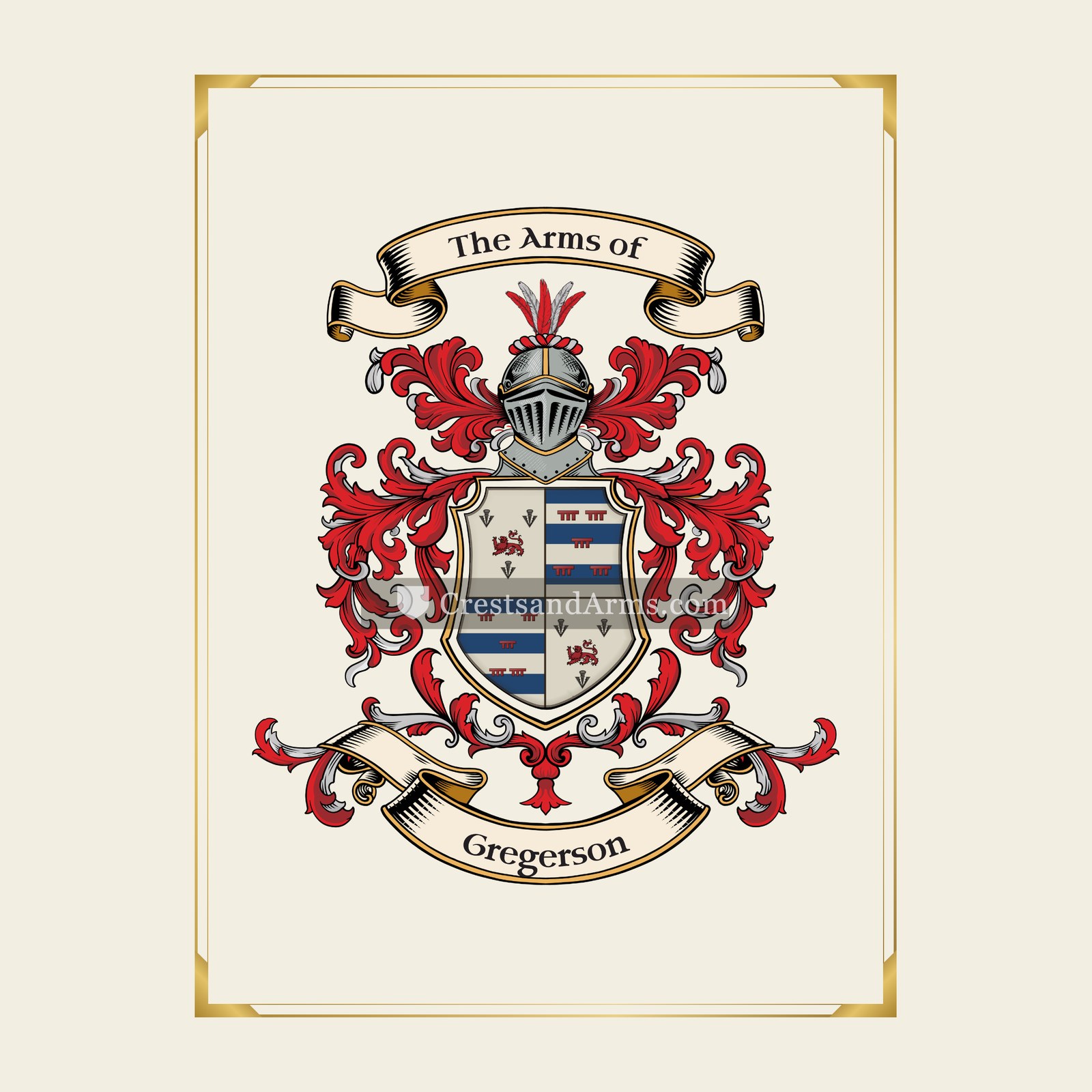 With gold border