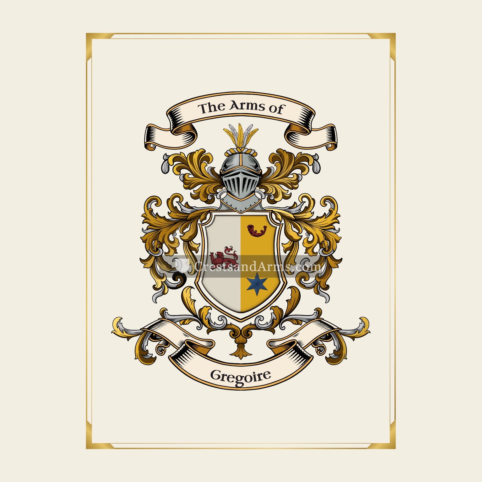 With gold border