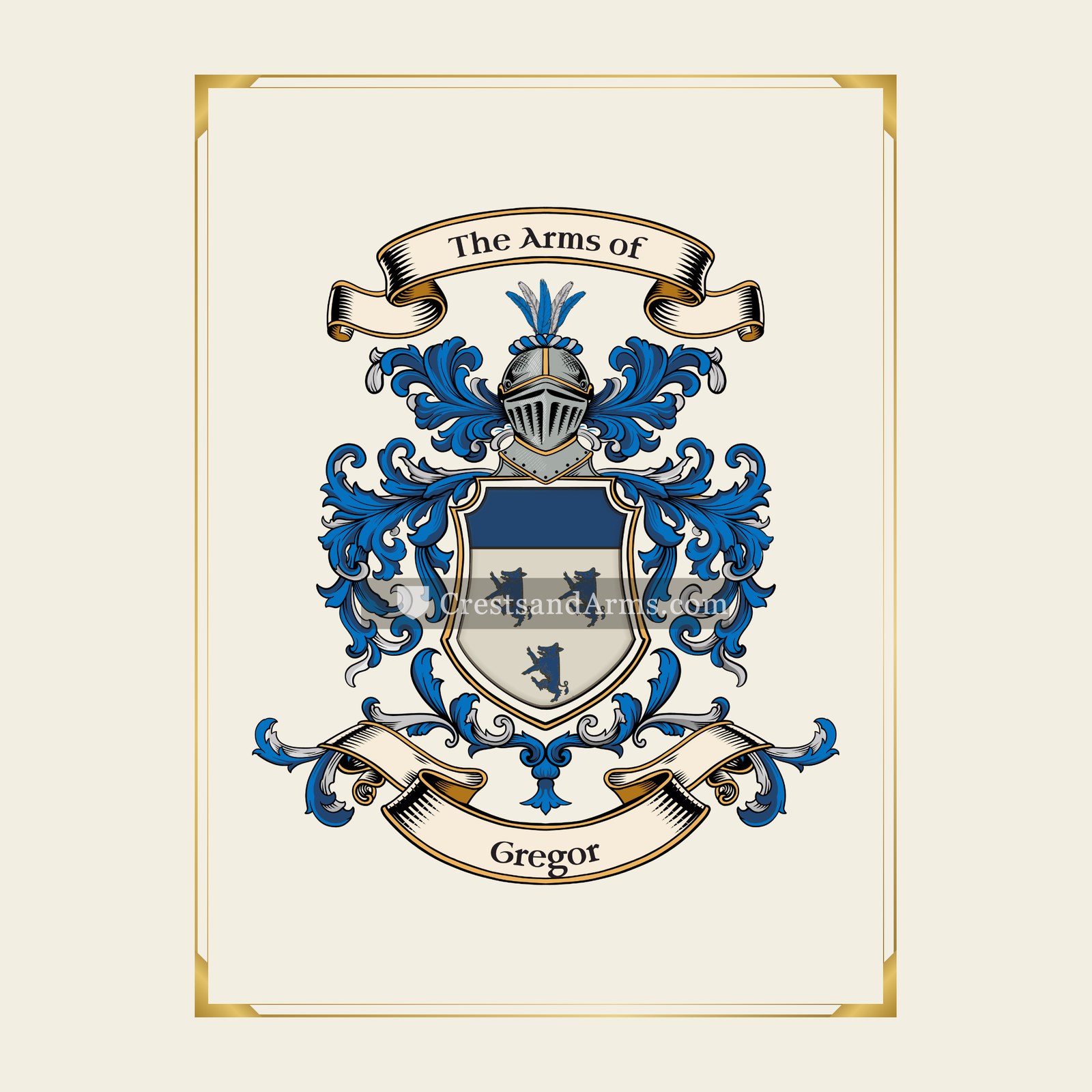 With gold border
