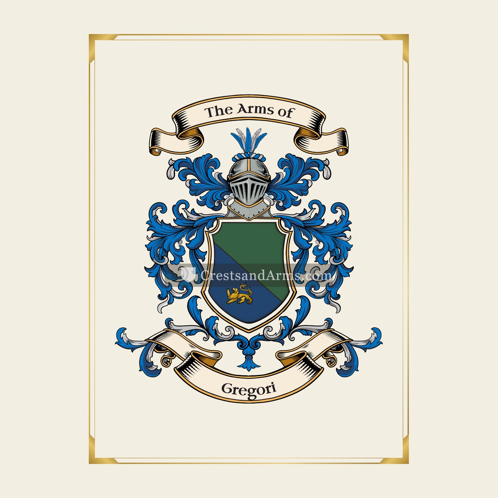 With gold border