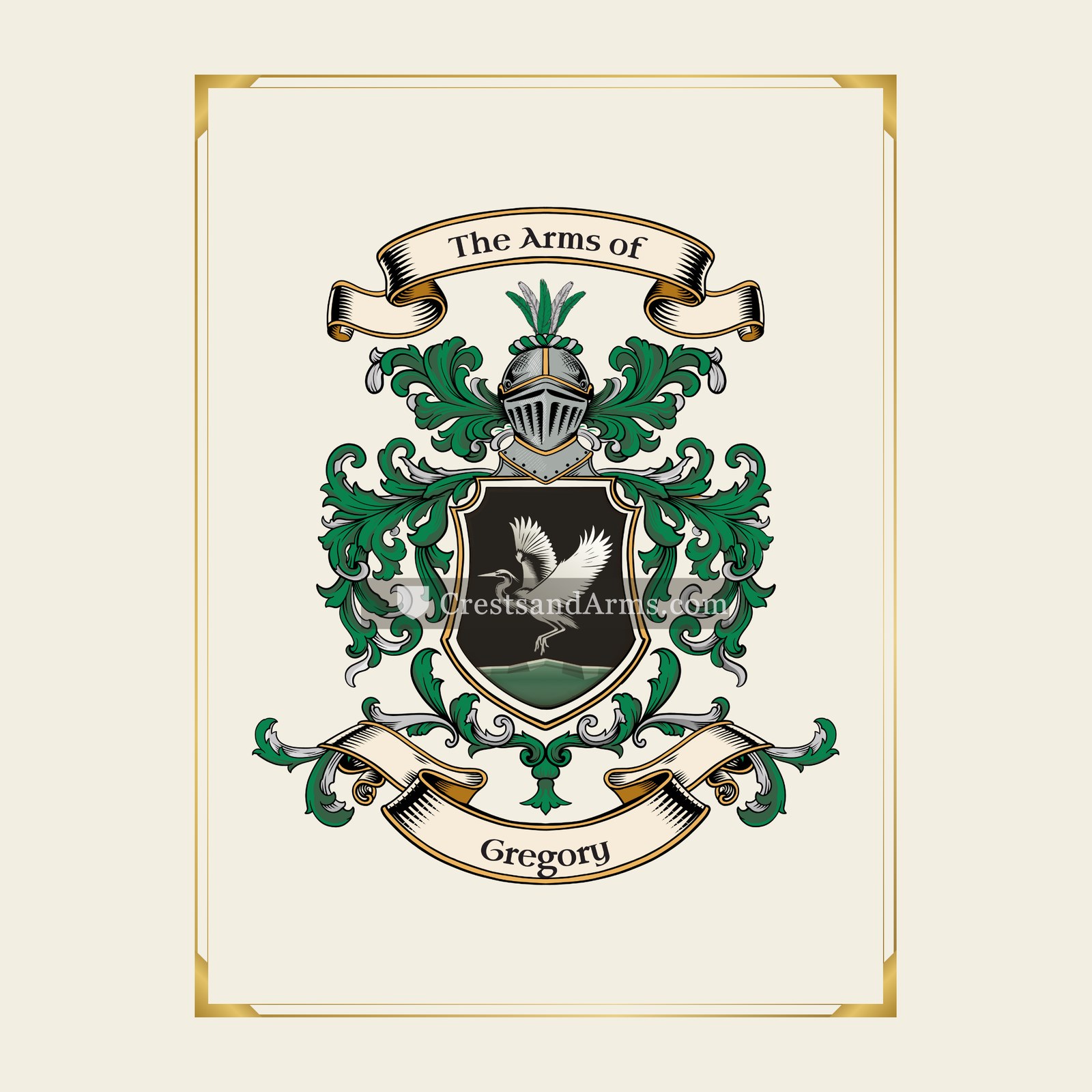 With gold border