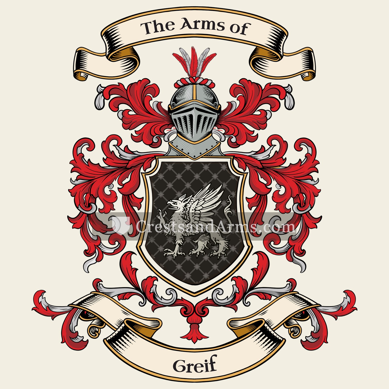The Greif coat of arms, drawn from the recorded blazon