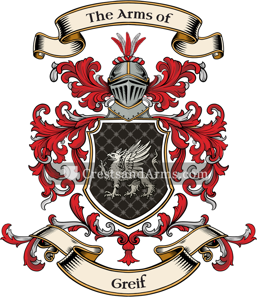 The Greif coat of arms, drawn from the recorded blazon