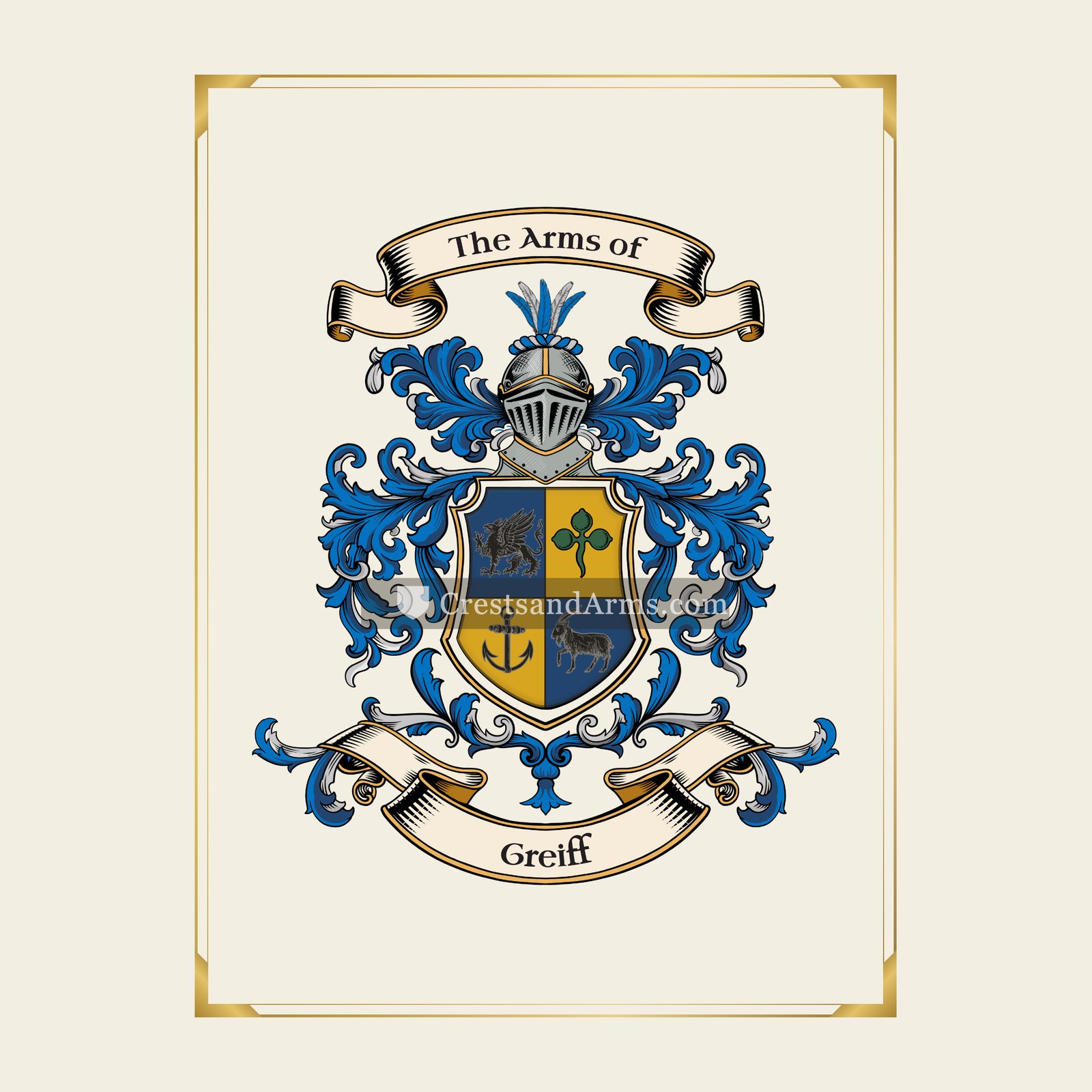 With gold border