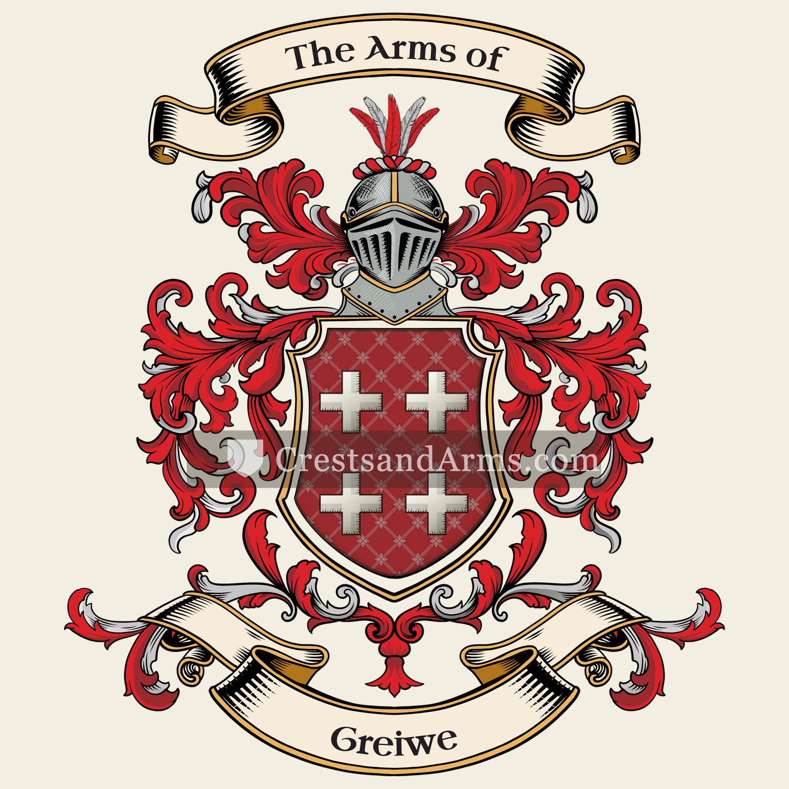 The Greiwe coat of arms, drawn from the recorded blazon