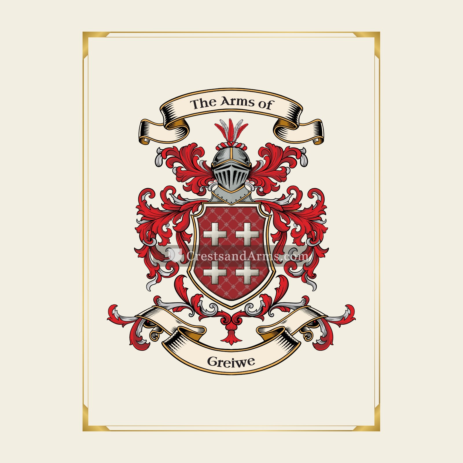 With gold border
