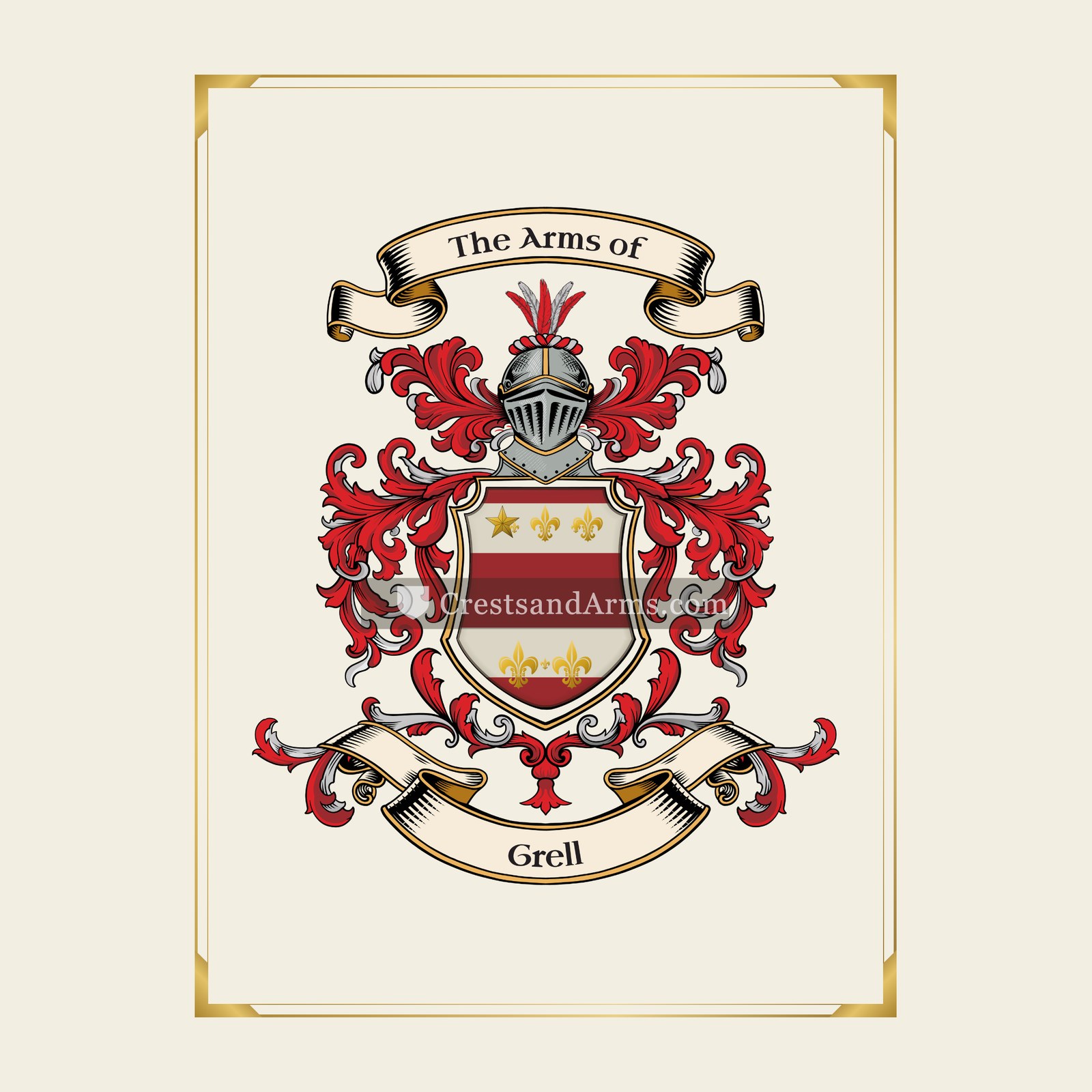 With gold border