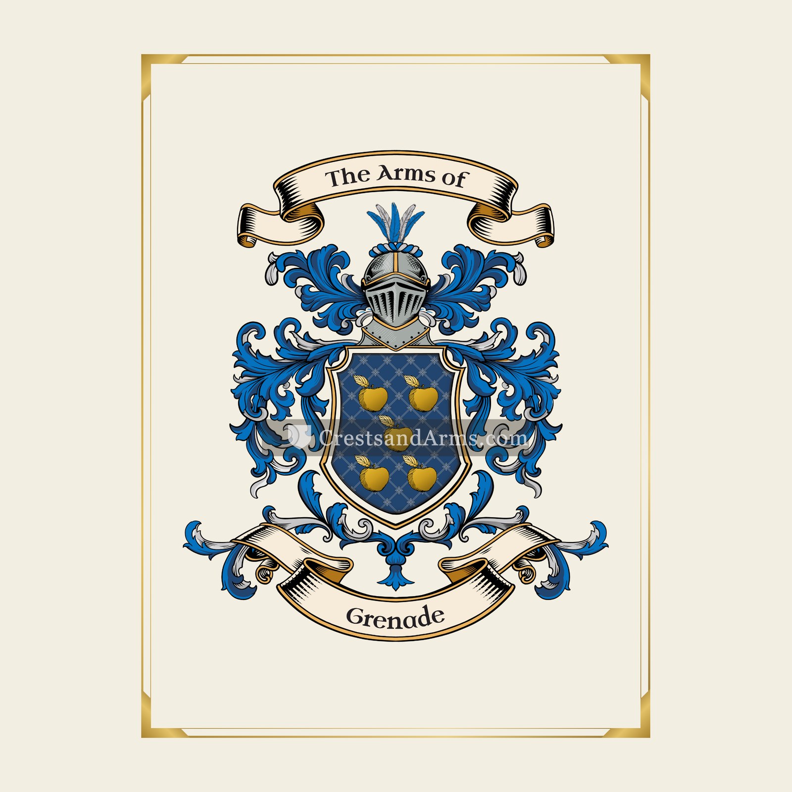 With gold border