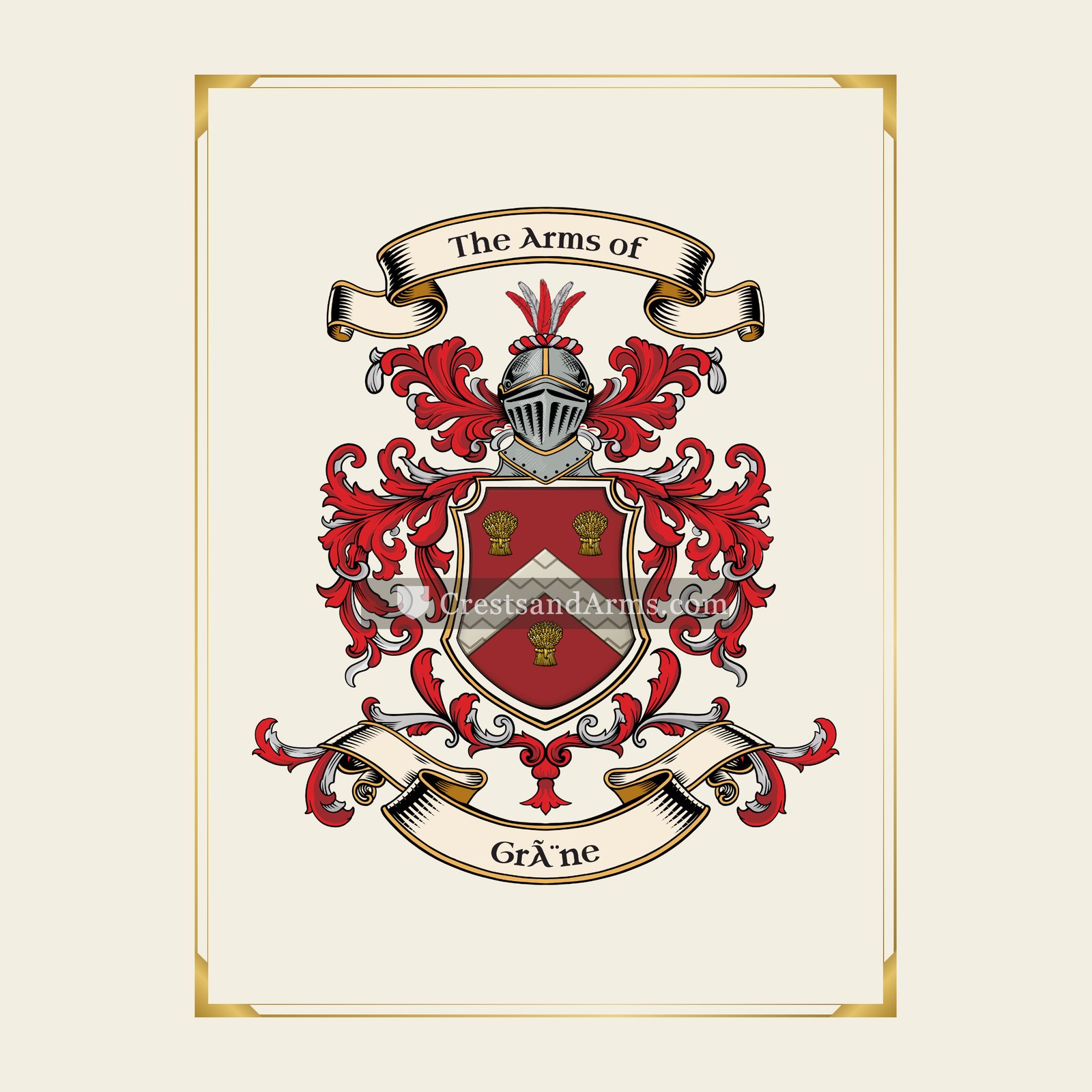 With gold border