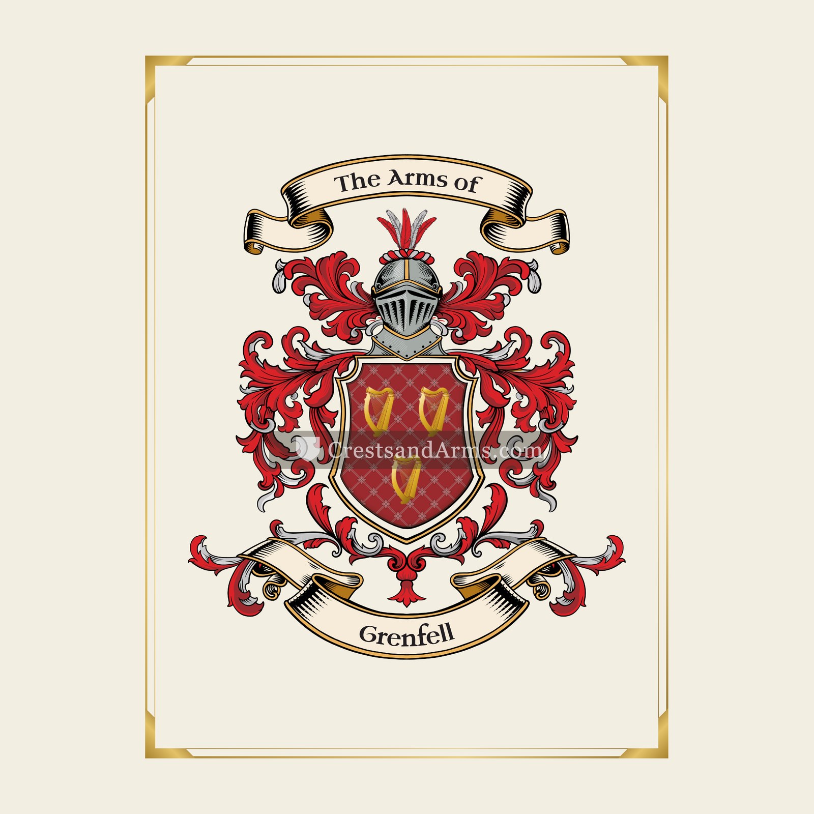 With gold border