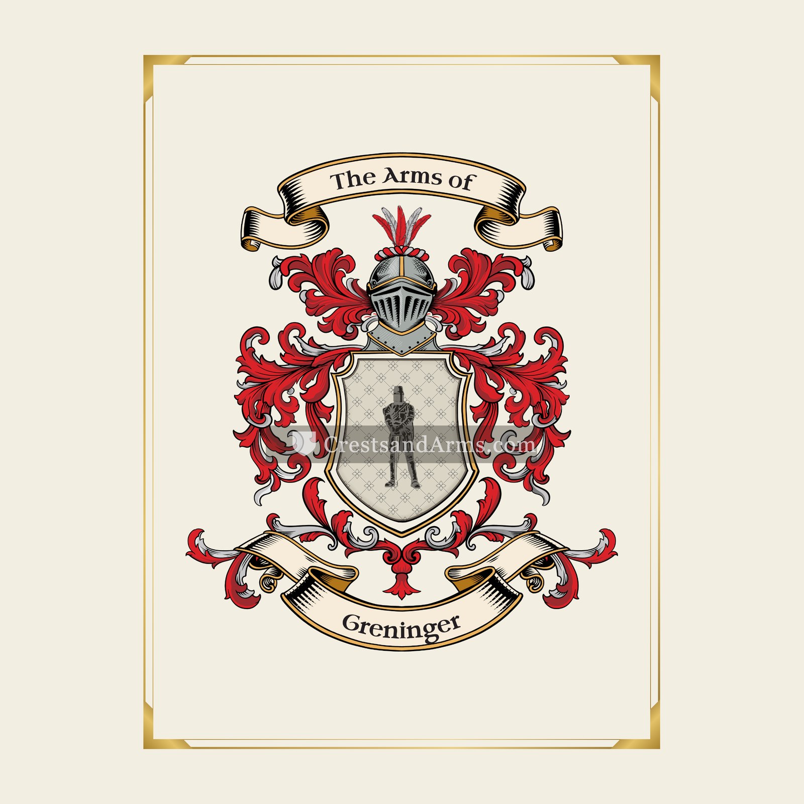 With gold border