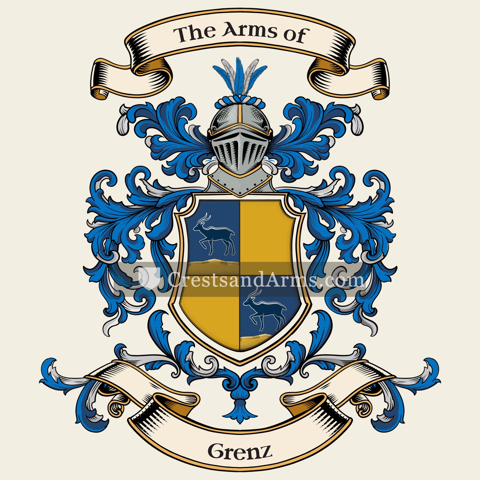 The Grenz coat of arms, drawn from the recorded blazon
