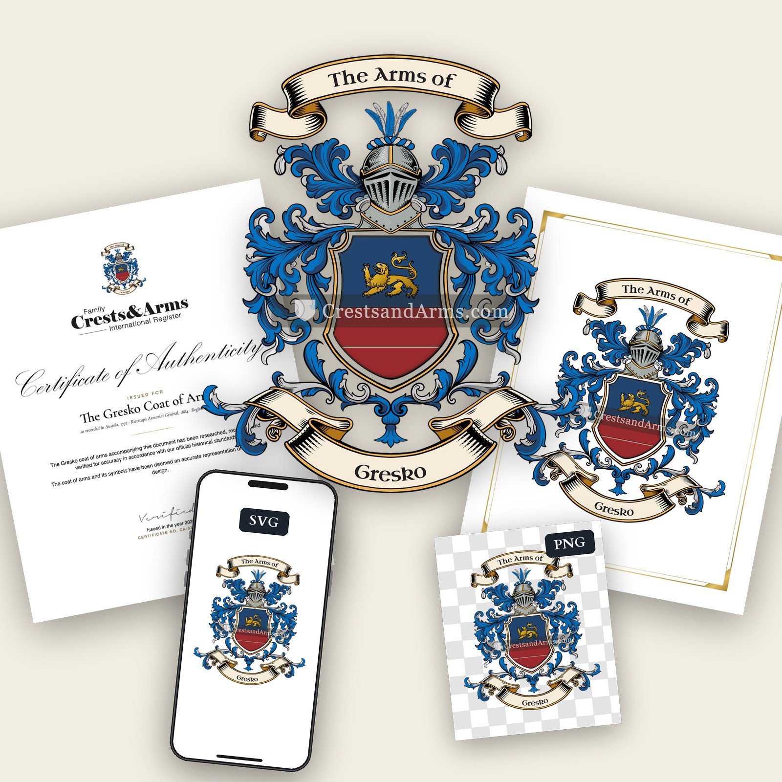 The Gresko arms on the coat of arms — digital pack