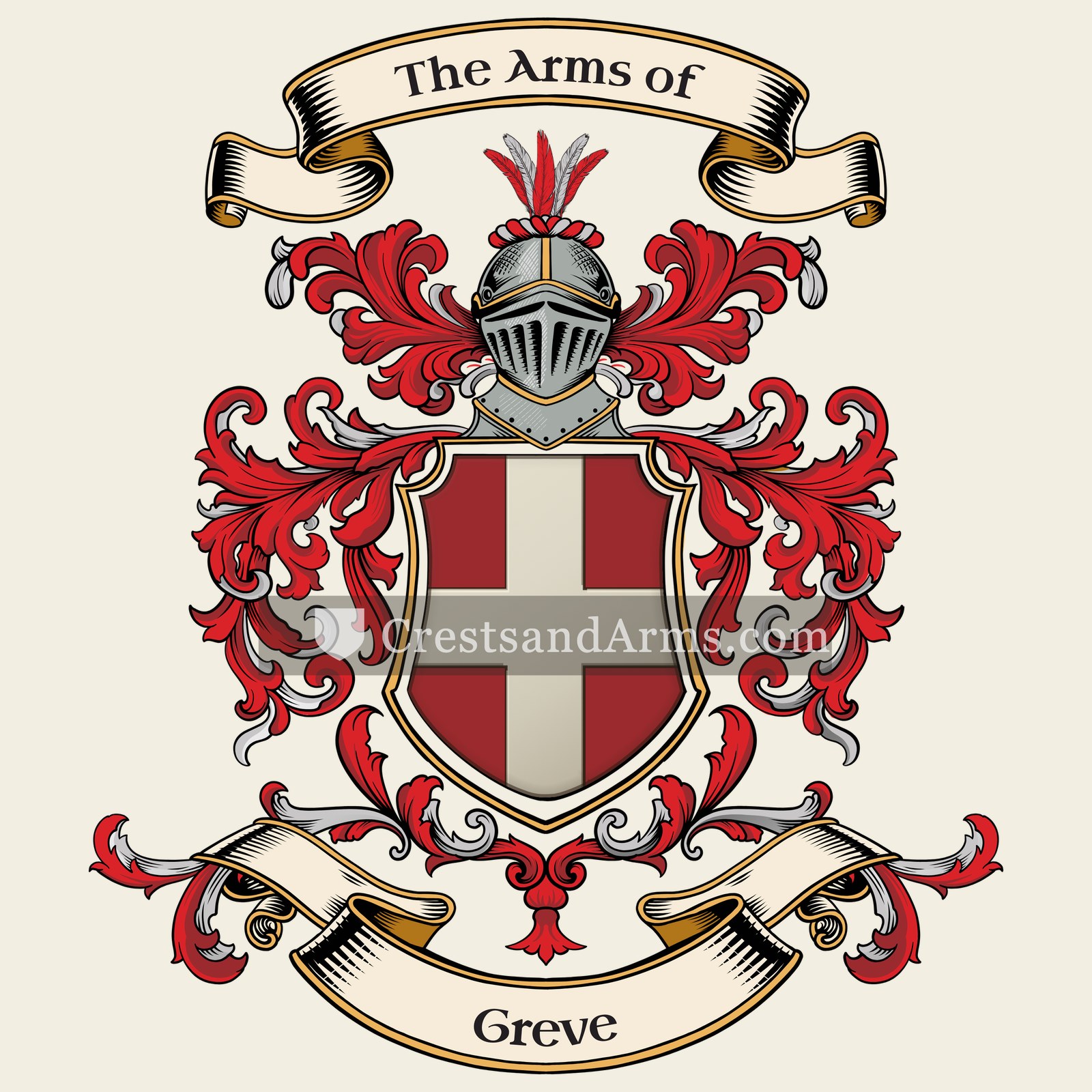 The Greve coat of arms, drawn from the recorded blazon