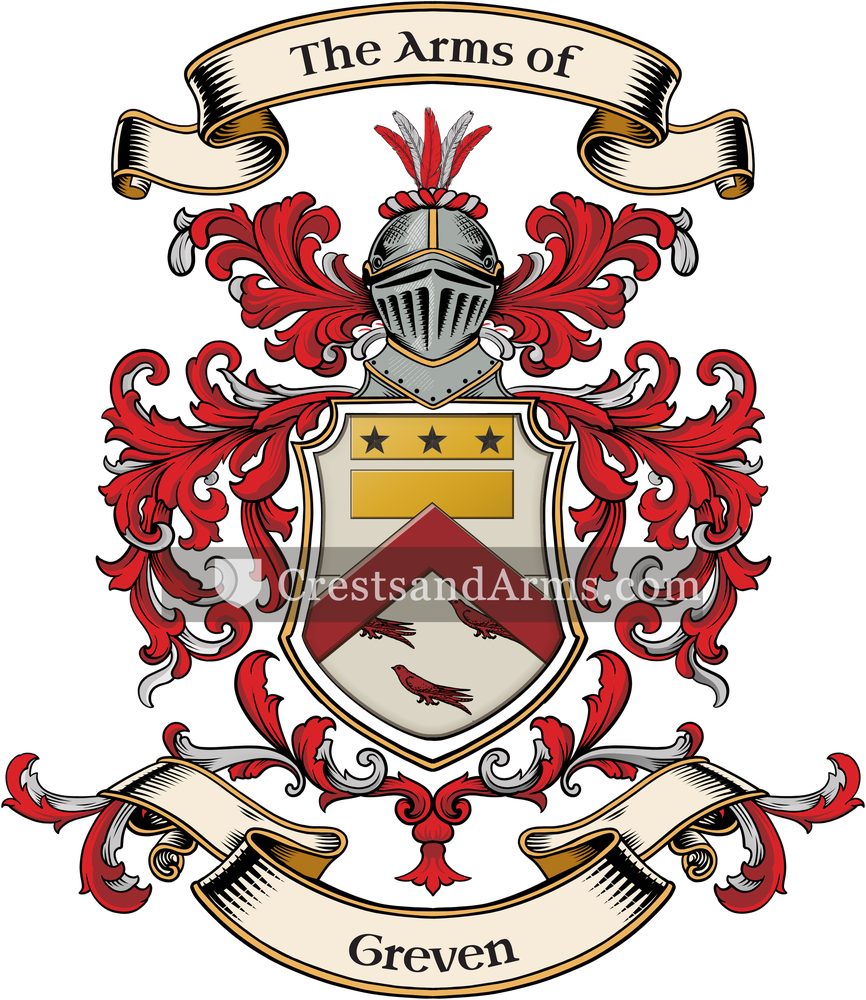 The Greven coat of arms, drawn from the recorded blazon