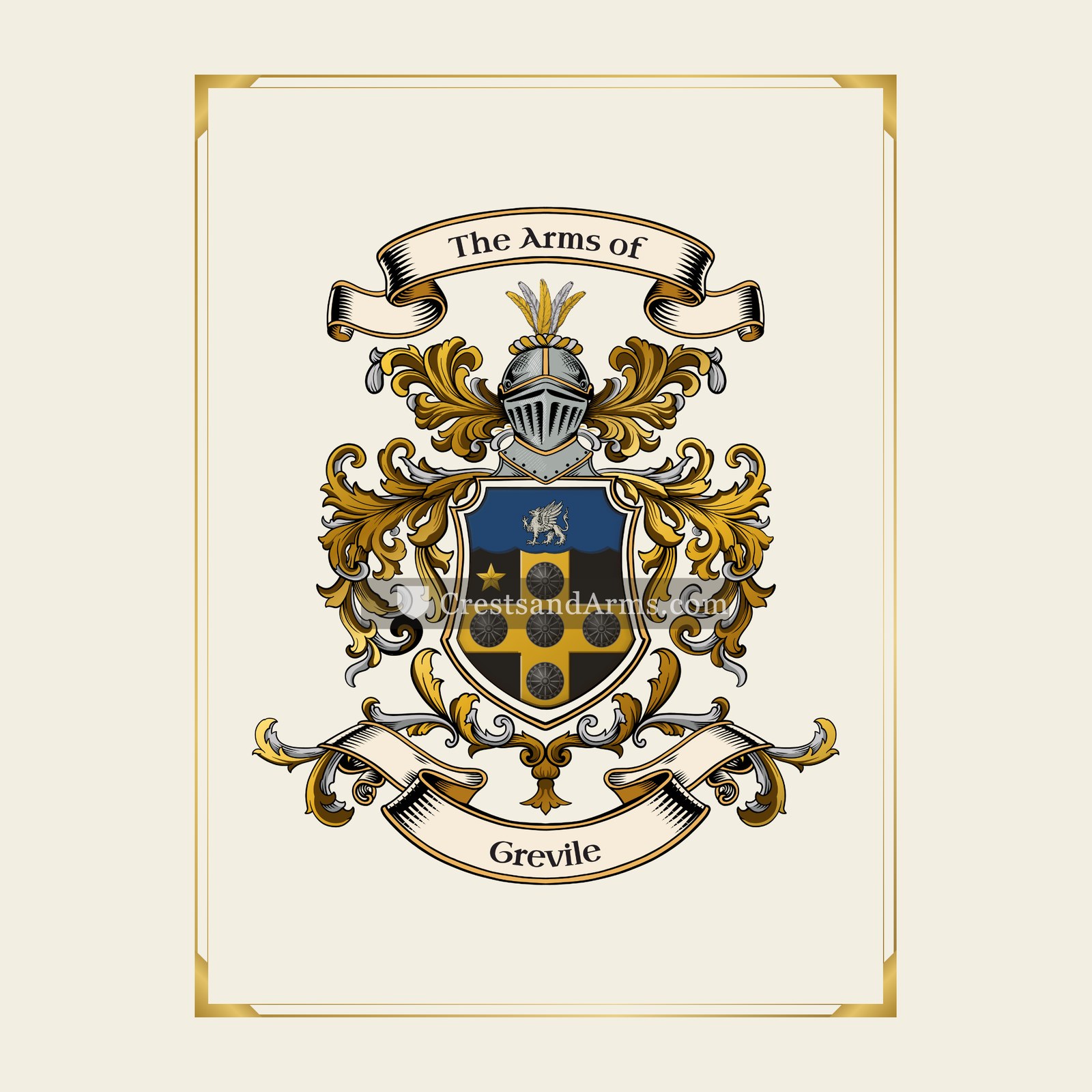 With gold border