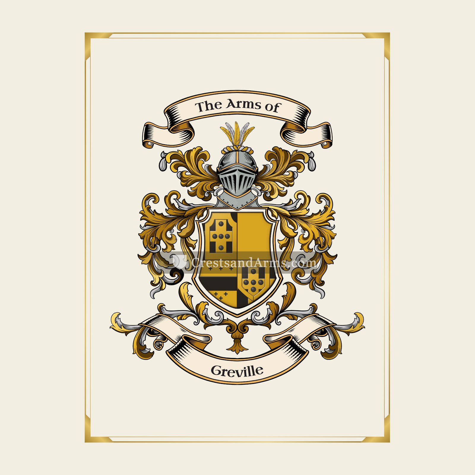 With gold border