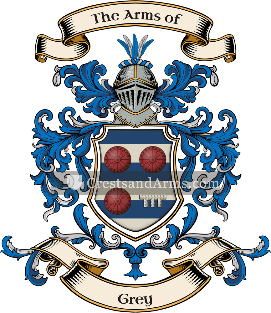 The Grey coat of arms, drawn from the recorded blazon