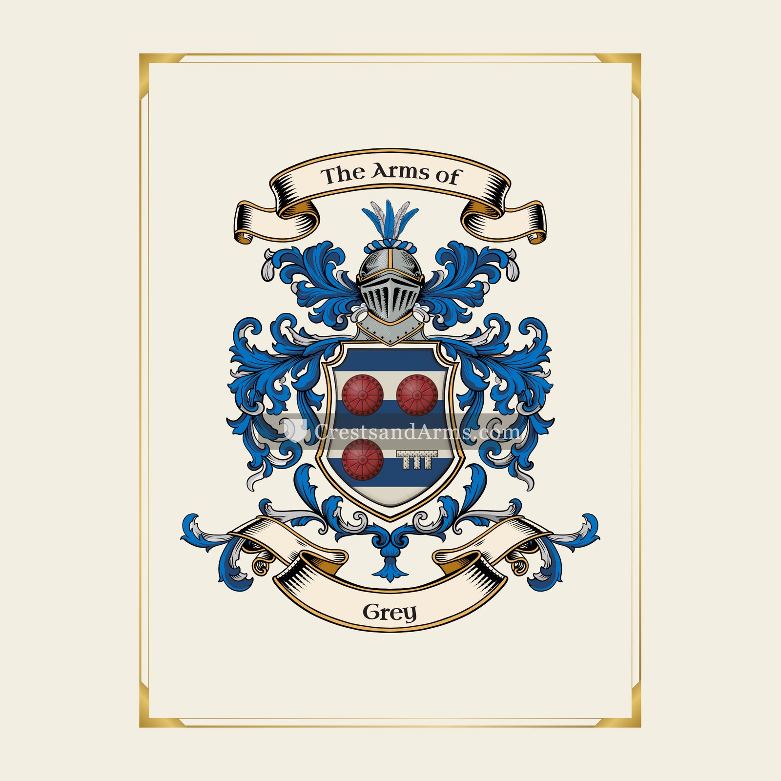 With gold border