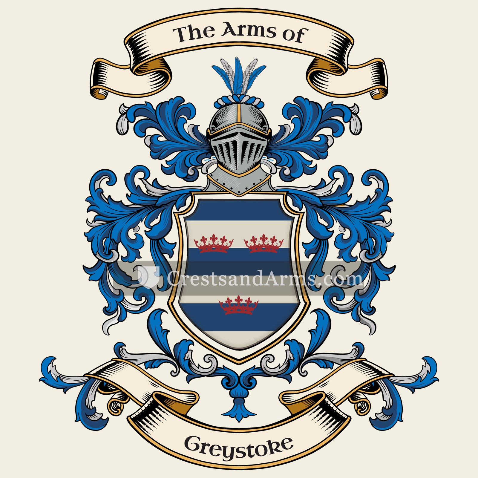 The Greystoke coat of arms, drawn from the recorded blazon