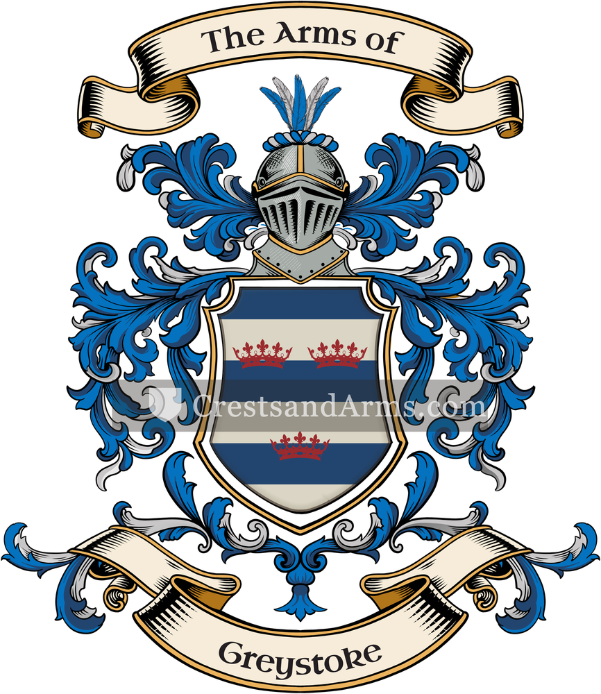 The Greystoke coat of arms, drawn from the recorded blazon