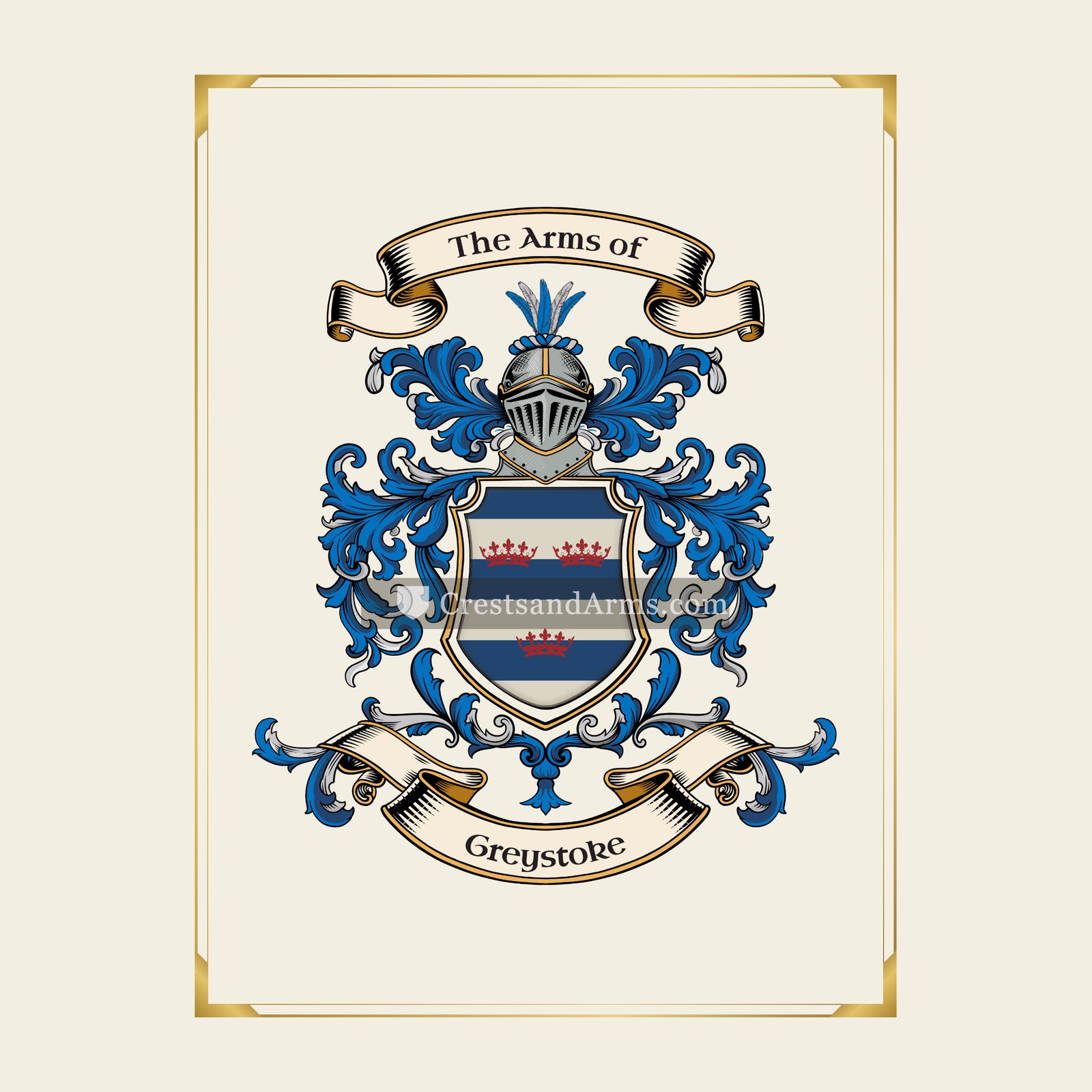 With gold border