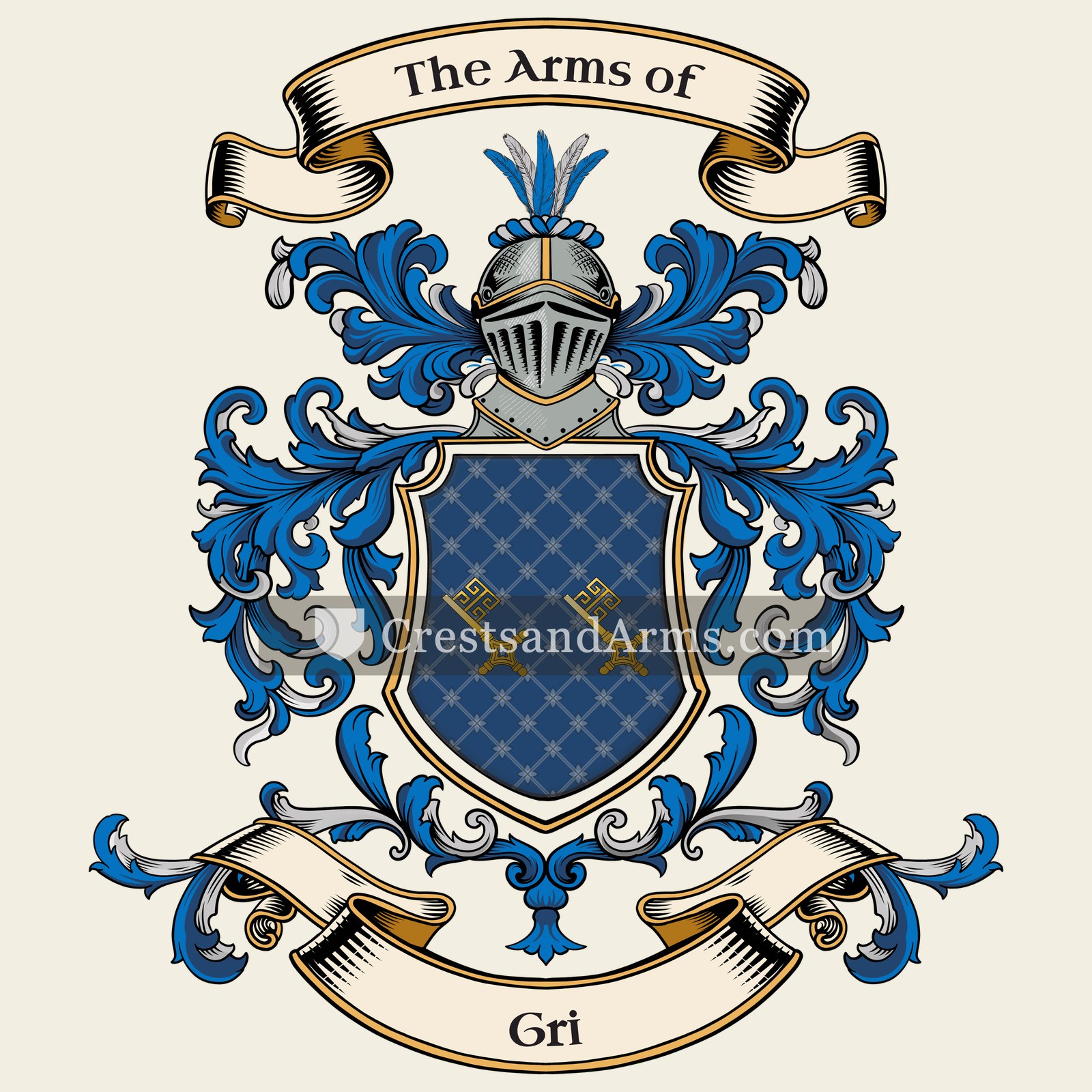 The Gri coat of arms, drawn from the recorded blazon
