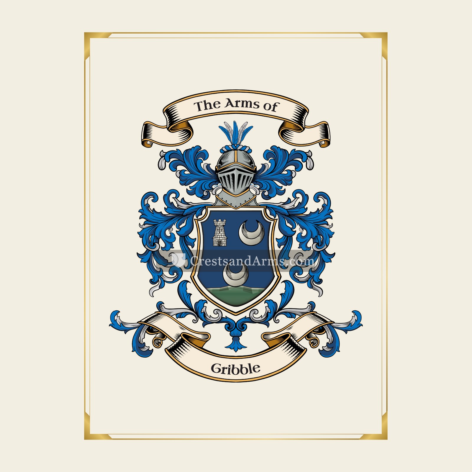 With gold border