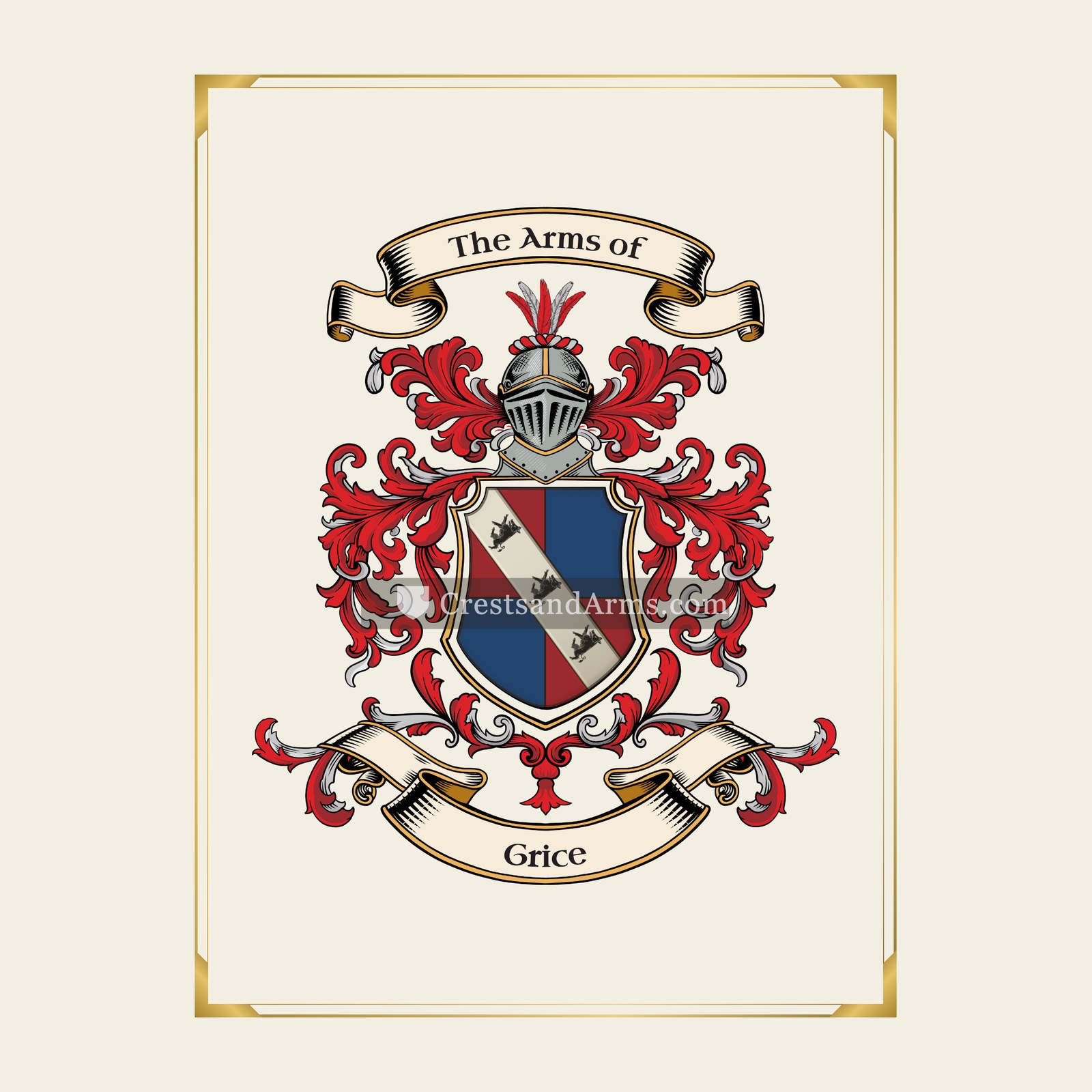 With gold border
