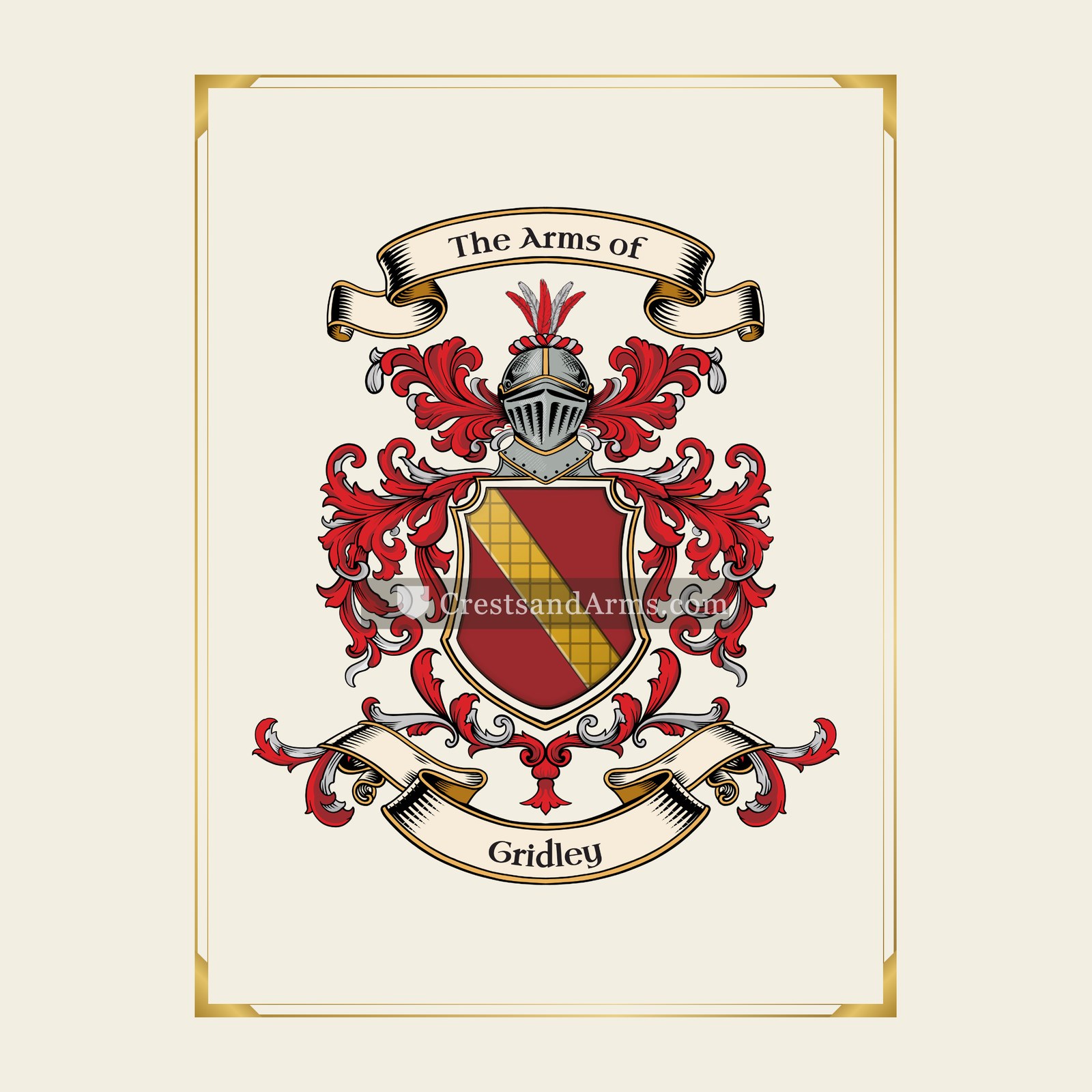 With gold border