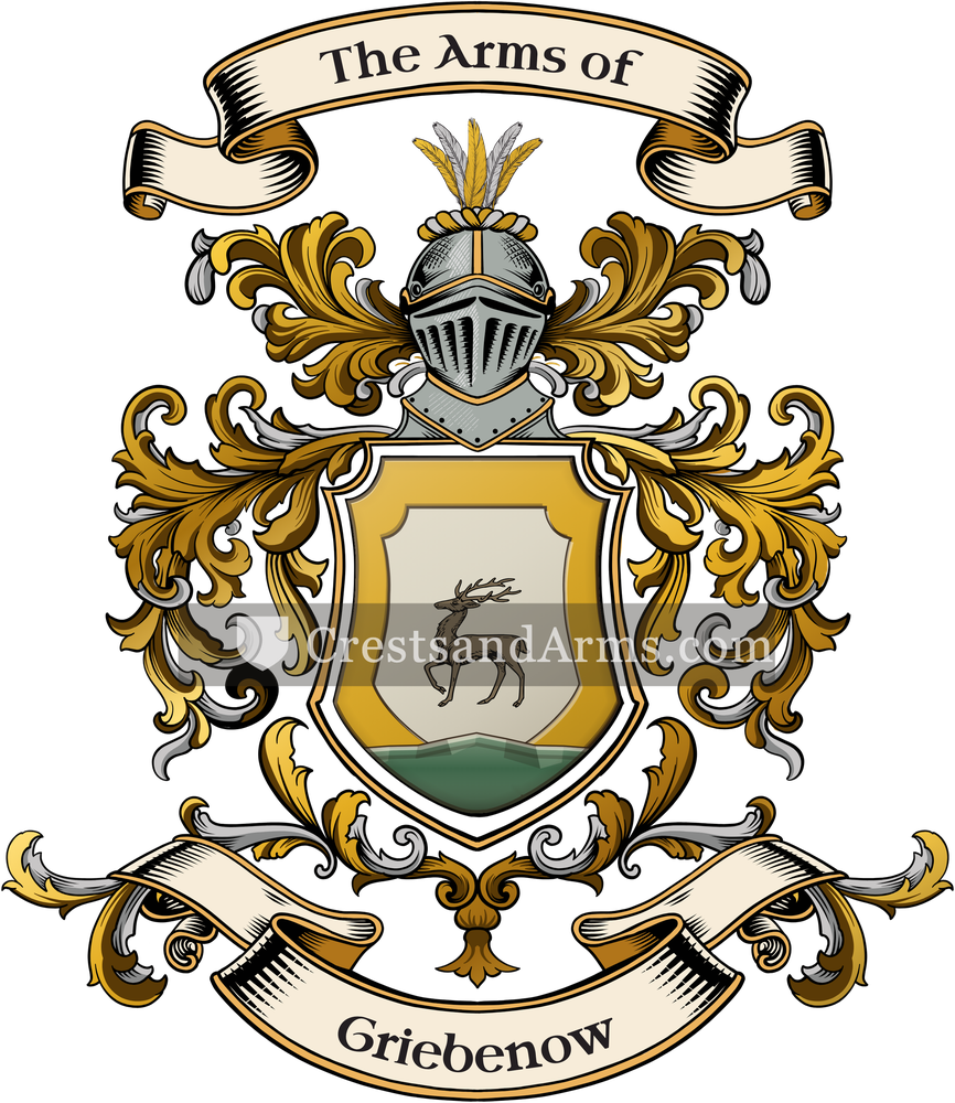 The Griebenow coat of arms, drawn from the recorded blazon