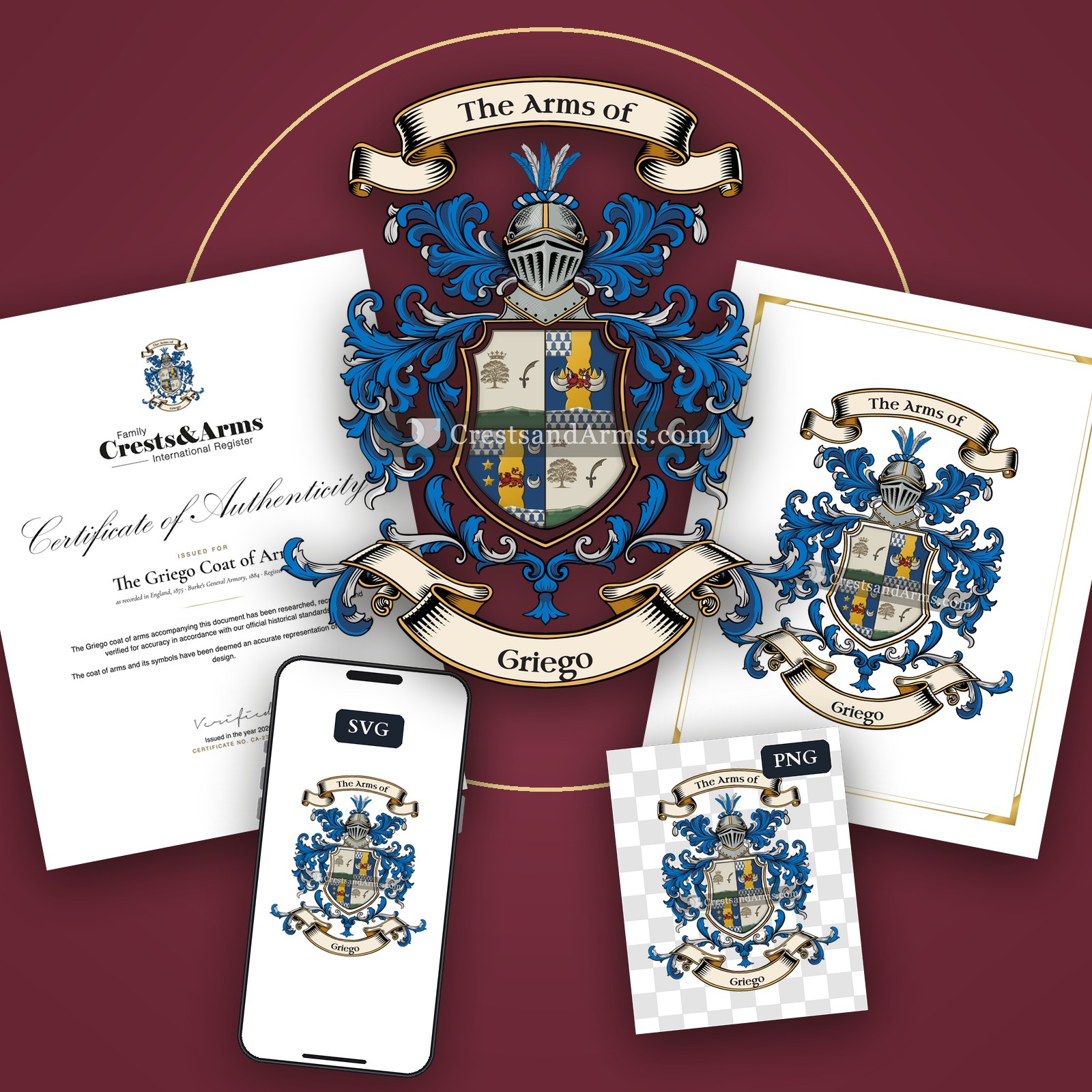 The Griego arms on the coat of arms — digital pack