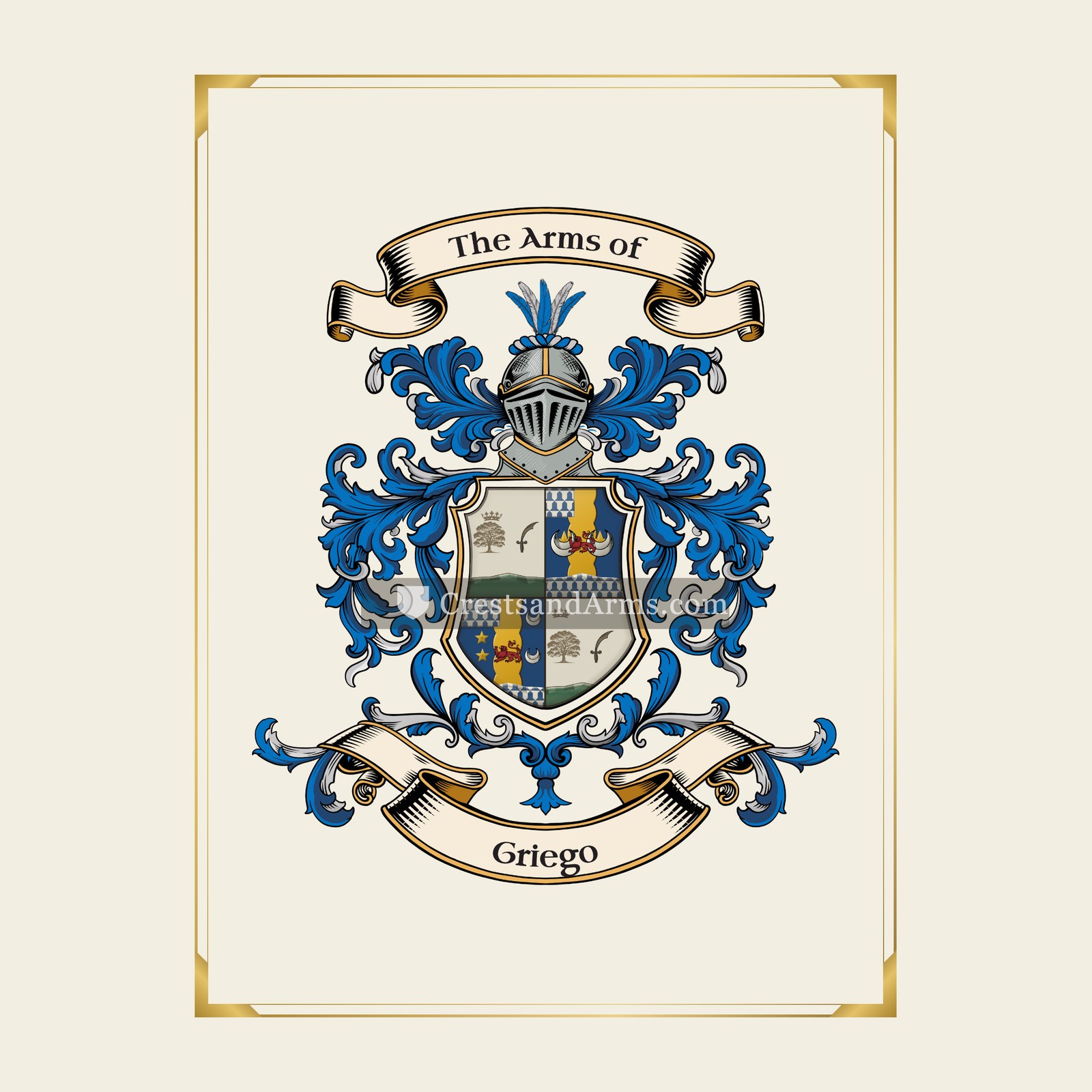 With gold border