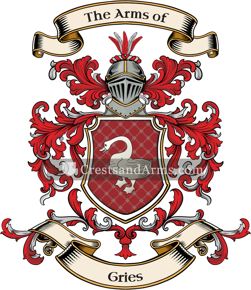 The Gries coat of arms, drawn from the recorded blazon