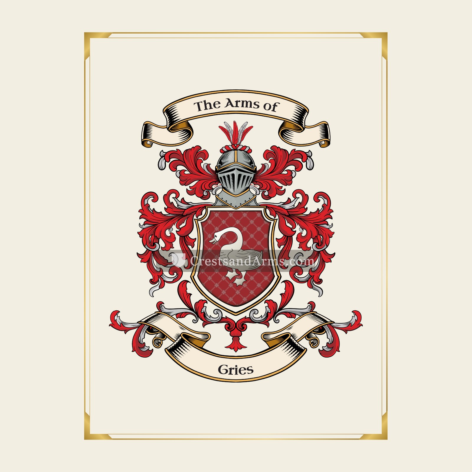 With gold border