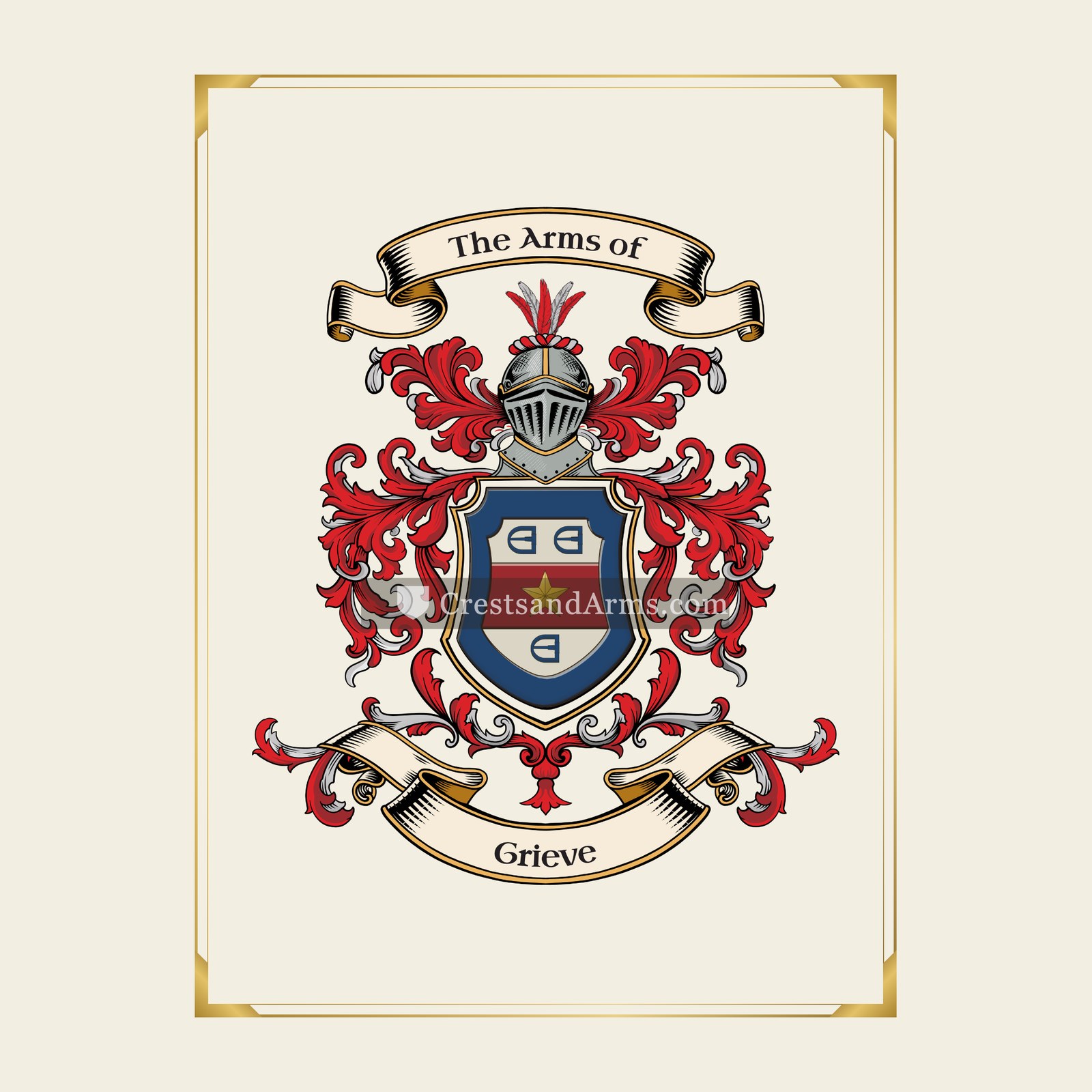 With gold border