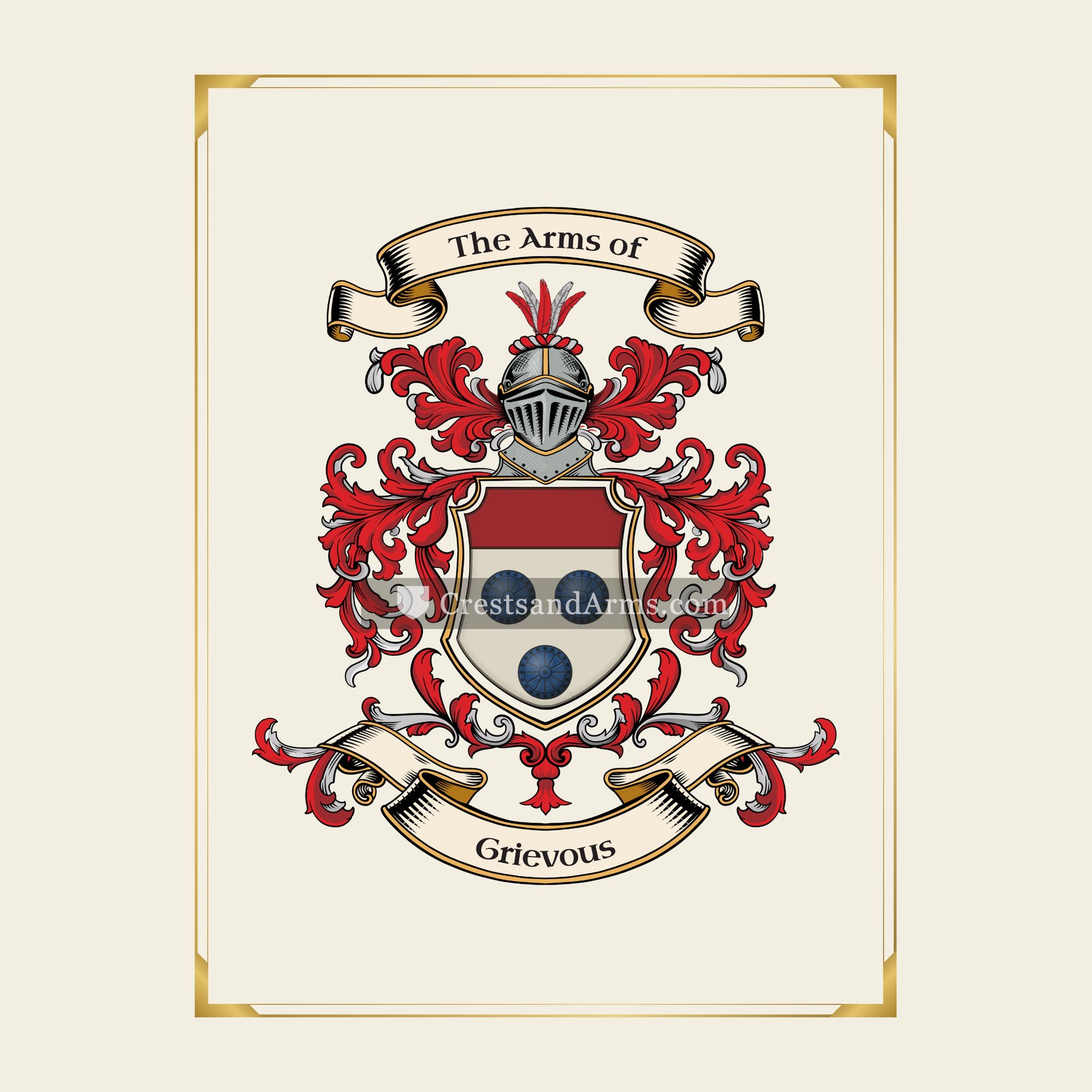 With gold border