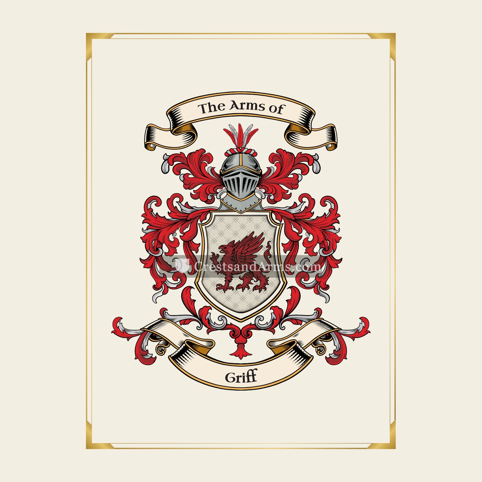 With gold border