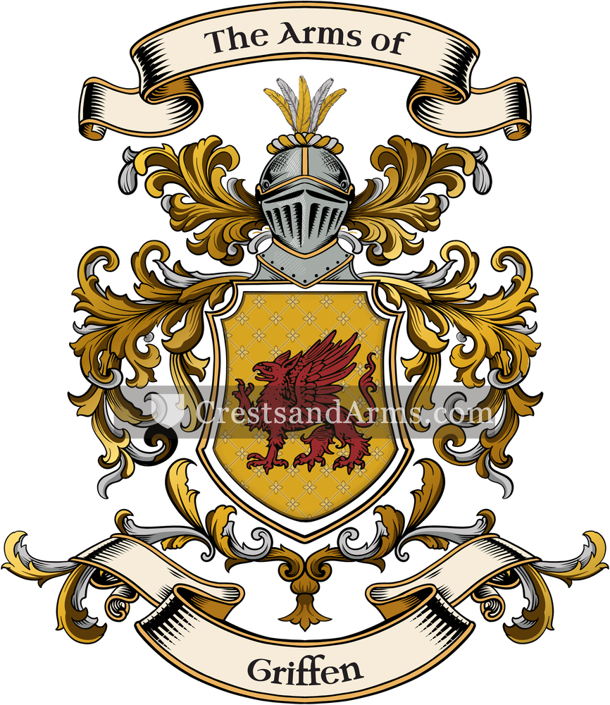 The Griffen coat of arms, drawn from the recorded blazon